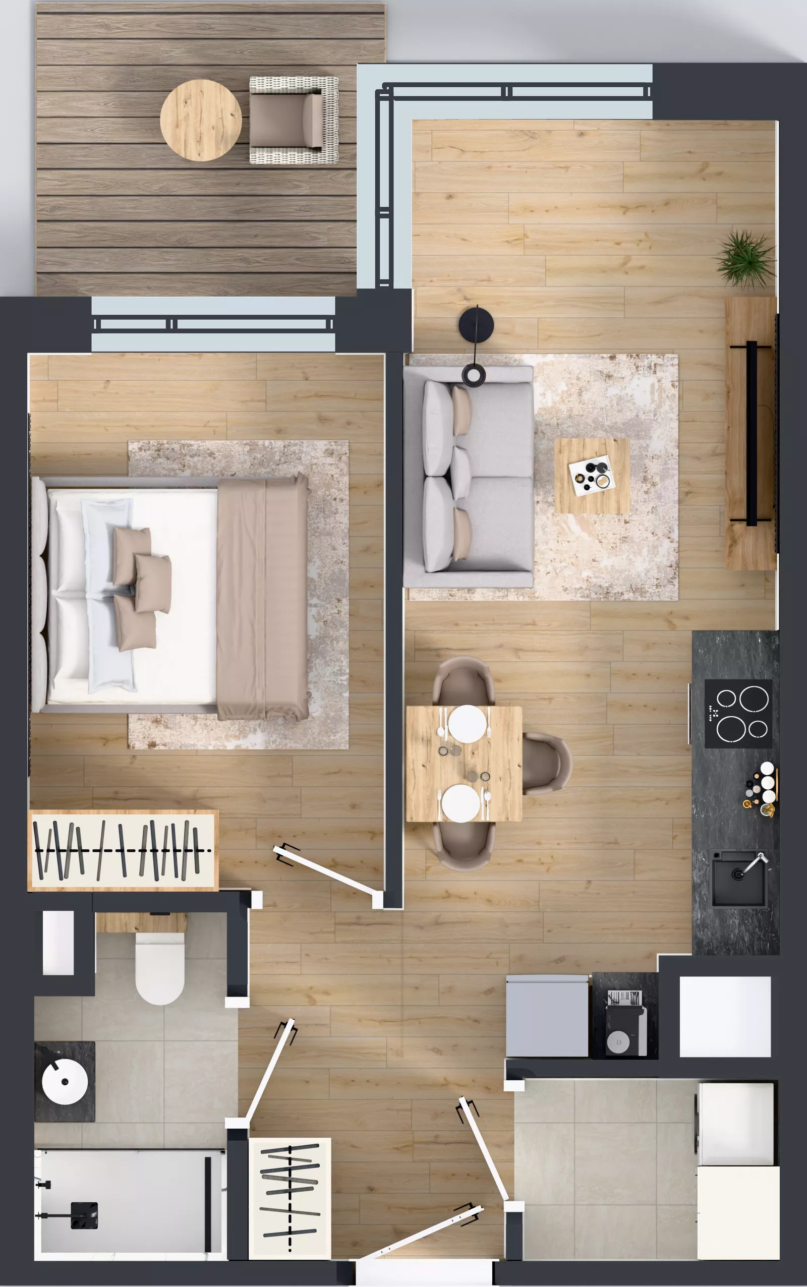 2 pokoje, mieszkanie 38,61 m², piętro 5, oferta nr A/53, Apartamenty Metro Wilanowska, Warszawa, Mokotów, Ksawerów, ul. Pejzażowa 26