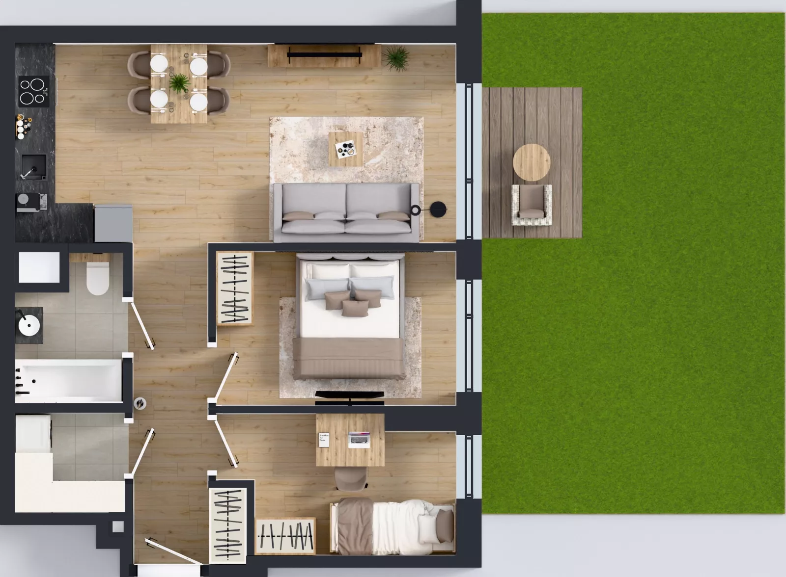 3 pokoje, mieszkanie 53,21 m², parter, oferta nr A/87, Apartamenty Metro Wilanowska, Warszawa, Mokotów, Ksawerów, ul. Pejzażowa 26
