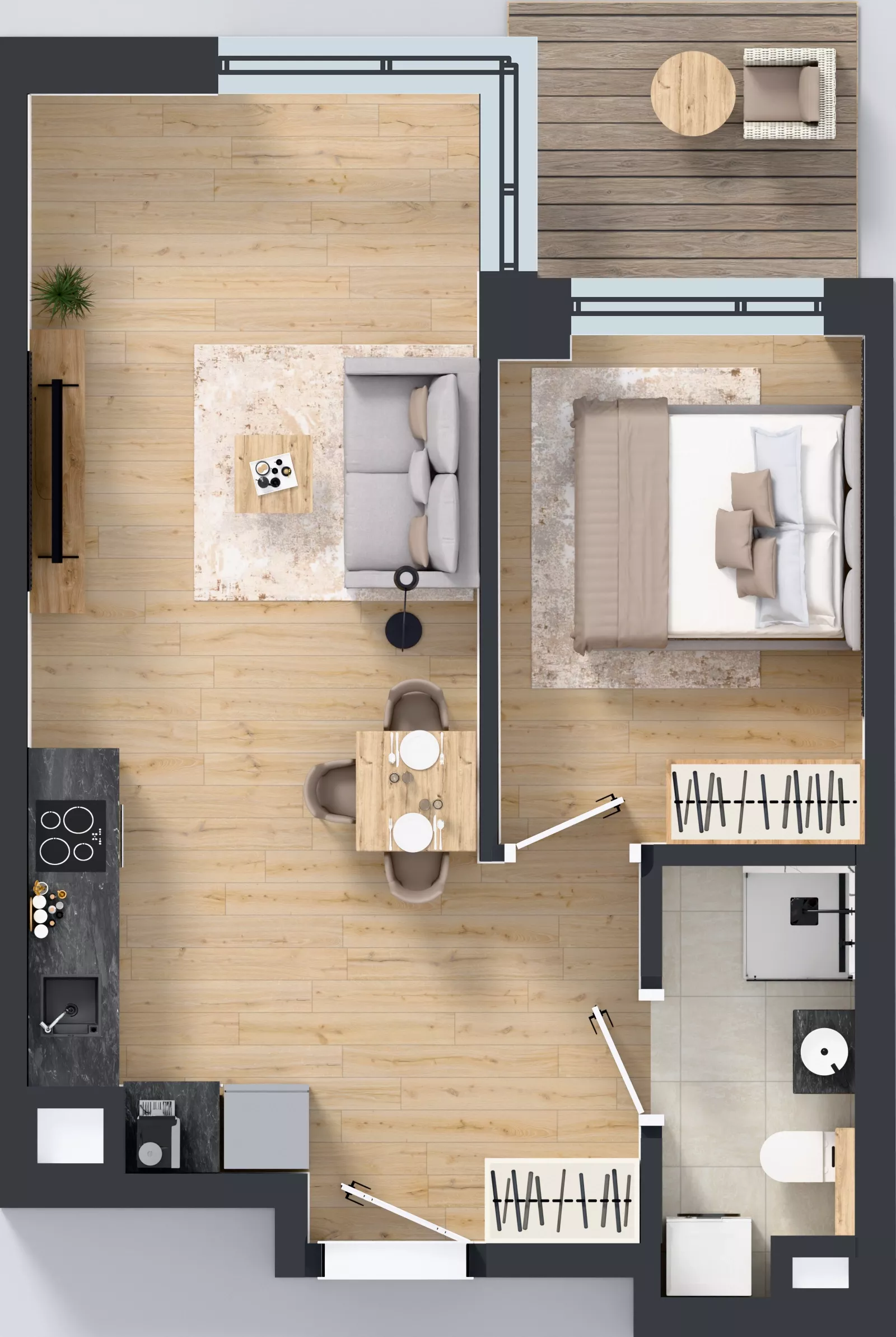 2 pokoje, mieszkanie 40,79 m², piętro 1, oferta nr A/91, Apartamenty Metro Wilanowska, Warszawa, Mokotów, Ksawerów, ul. Pejzażowa 26