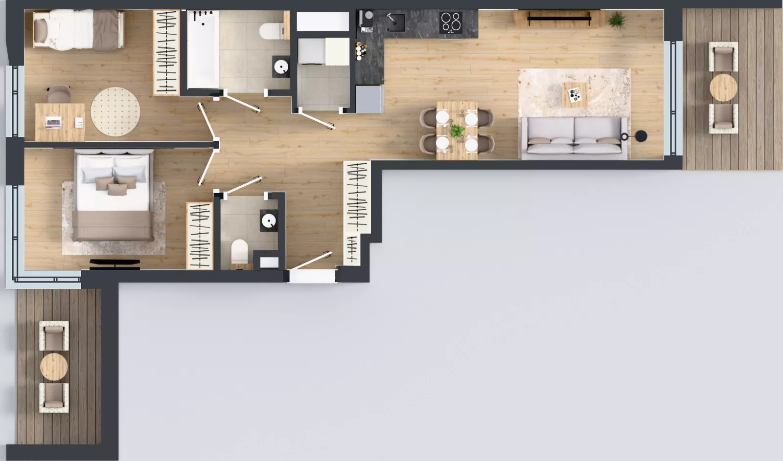 3 pokoje, mieszkanie 60,38 m², piętro 2, oferta nr A/93, Apartamenty Metro Wilanowska, Warszawa, Mokotów, Ksawerów, ul. Pejzażowa 26