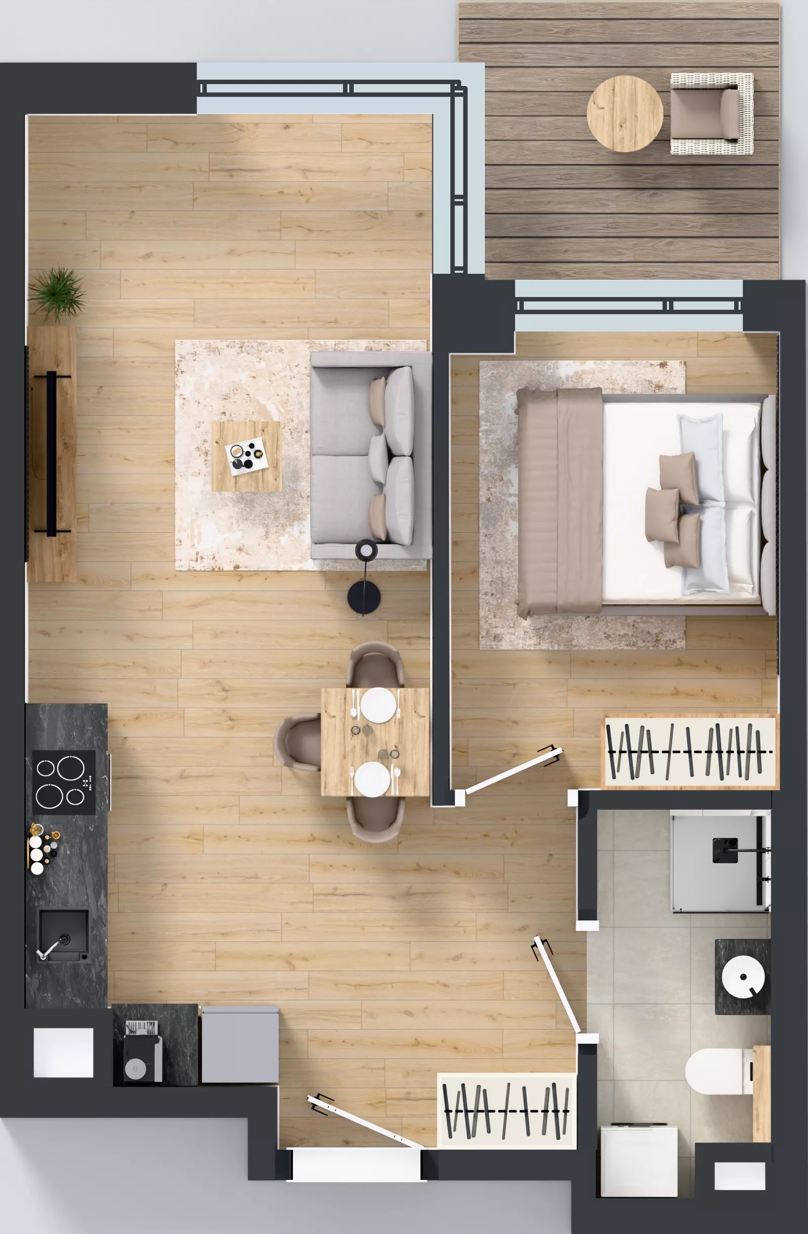 2 pokoje, mieszkanie 40,79 m², piętro 3, oferta nr A/99, Apartamenty Metro Wilanowska, Warszawa, Mokotów, Ksawerów, ul. Pejzażowa 26