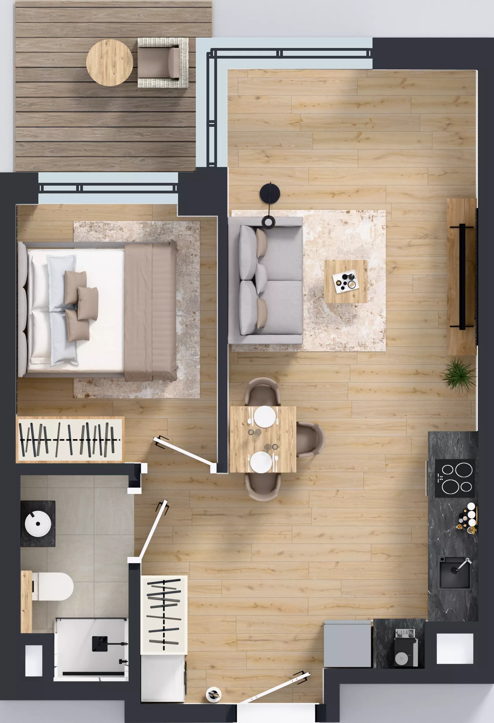 2 pokoje, mieszkanie 39,92 m², piętro 4, oferta nr A/102, Apartamenty Metro Wilanowska, Warszawa, Mokotów, Ksawerów, ul. Pejzażowa 26