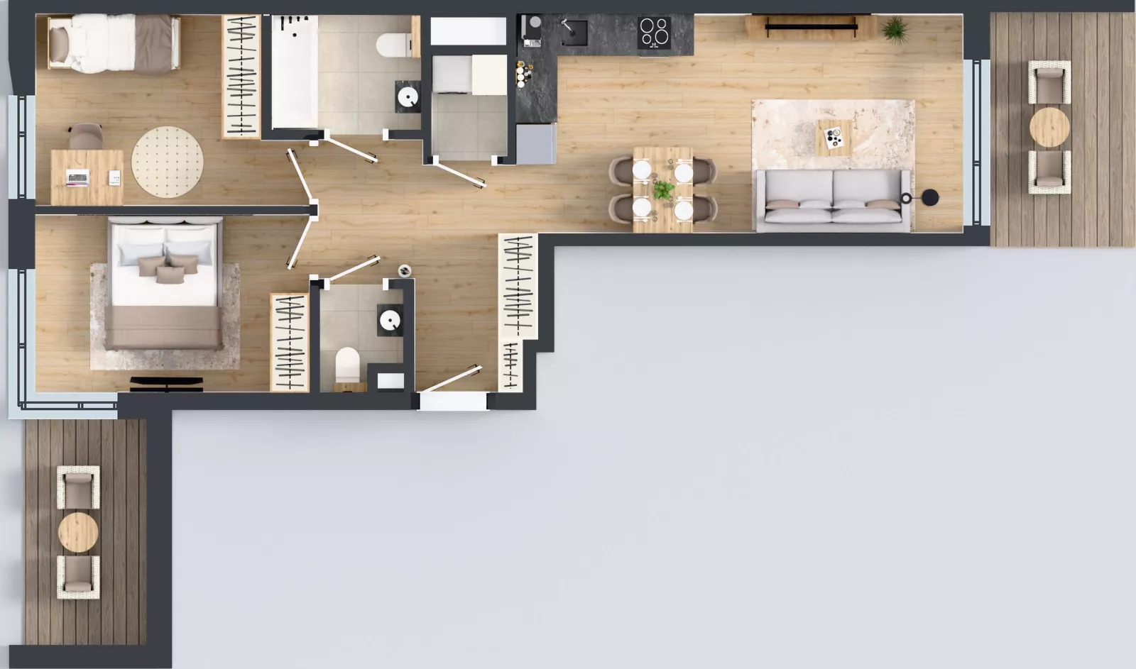 3 pokoje, mieszkanie 60,43 m², piętro 5, oferta nr A/105, Apartamenty Metro Wilanowska, Warszawa, Mokotów, Ksawerów, ul. Pejzażowa 26