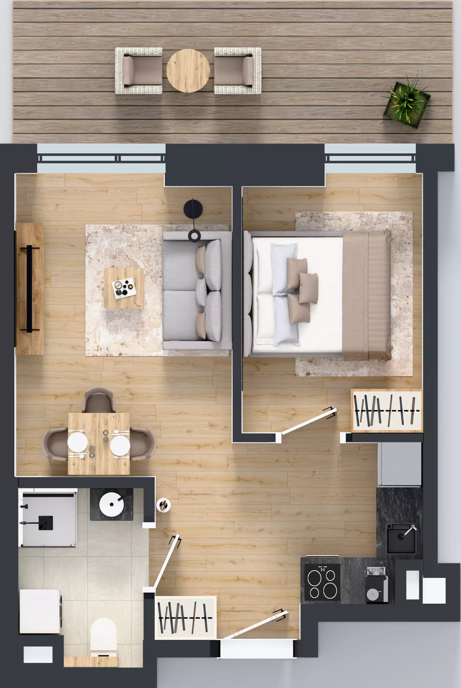 2 pokoje, mieszkanie 33,52 m², piętro 1, oferta nr A/118, Apartamenty Metro Wilanowska, Warszawa, Mokotów, Ksawerów, ul. Pejzażowa 26