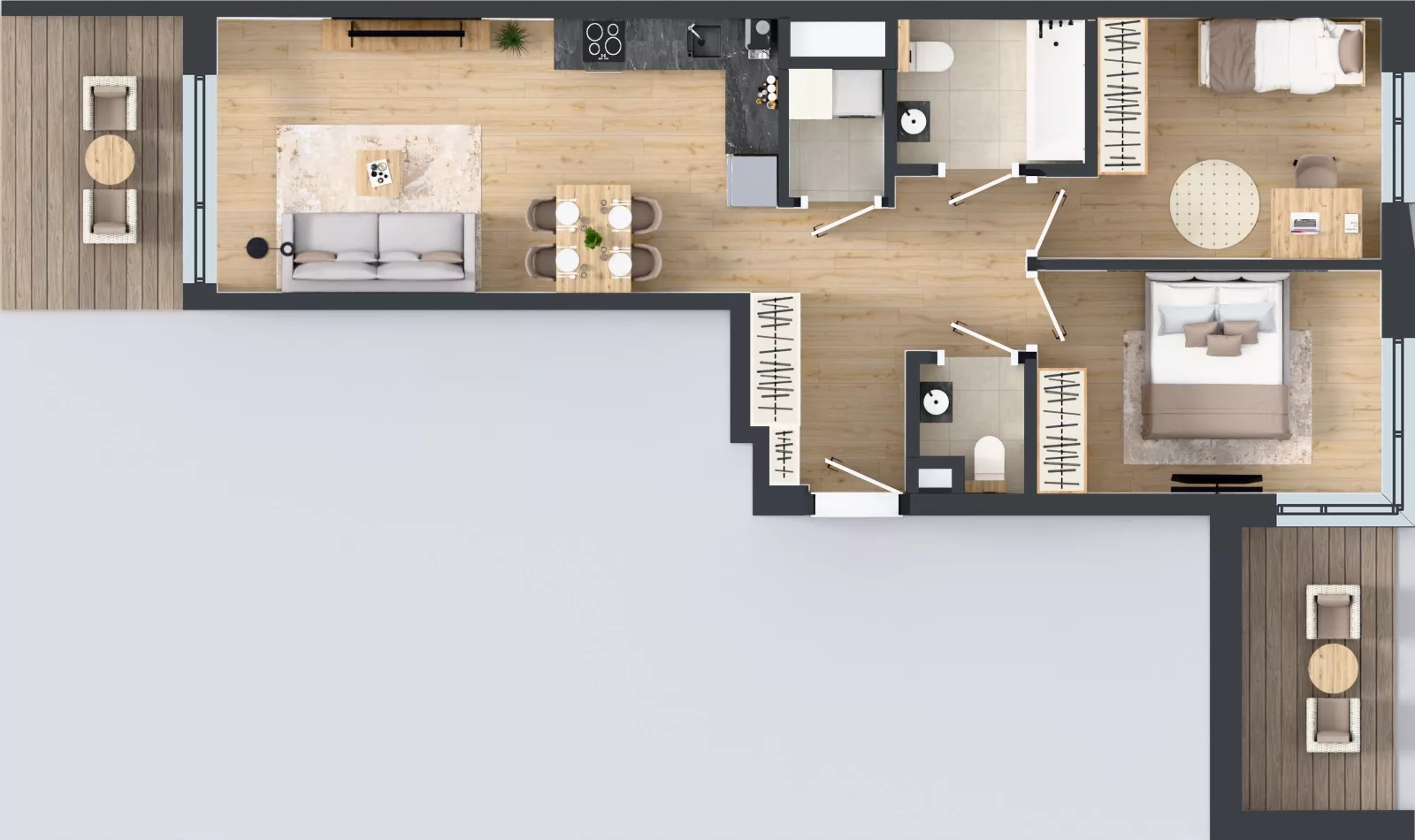 3 pokoje, mieszkanie 60,37 m², piętro 3, oferta nr A/128, Apartamenty Metro Wilanowska, Warszawa, Mokotów, Ksawerów, ul. Pejzażowa 26