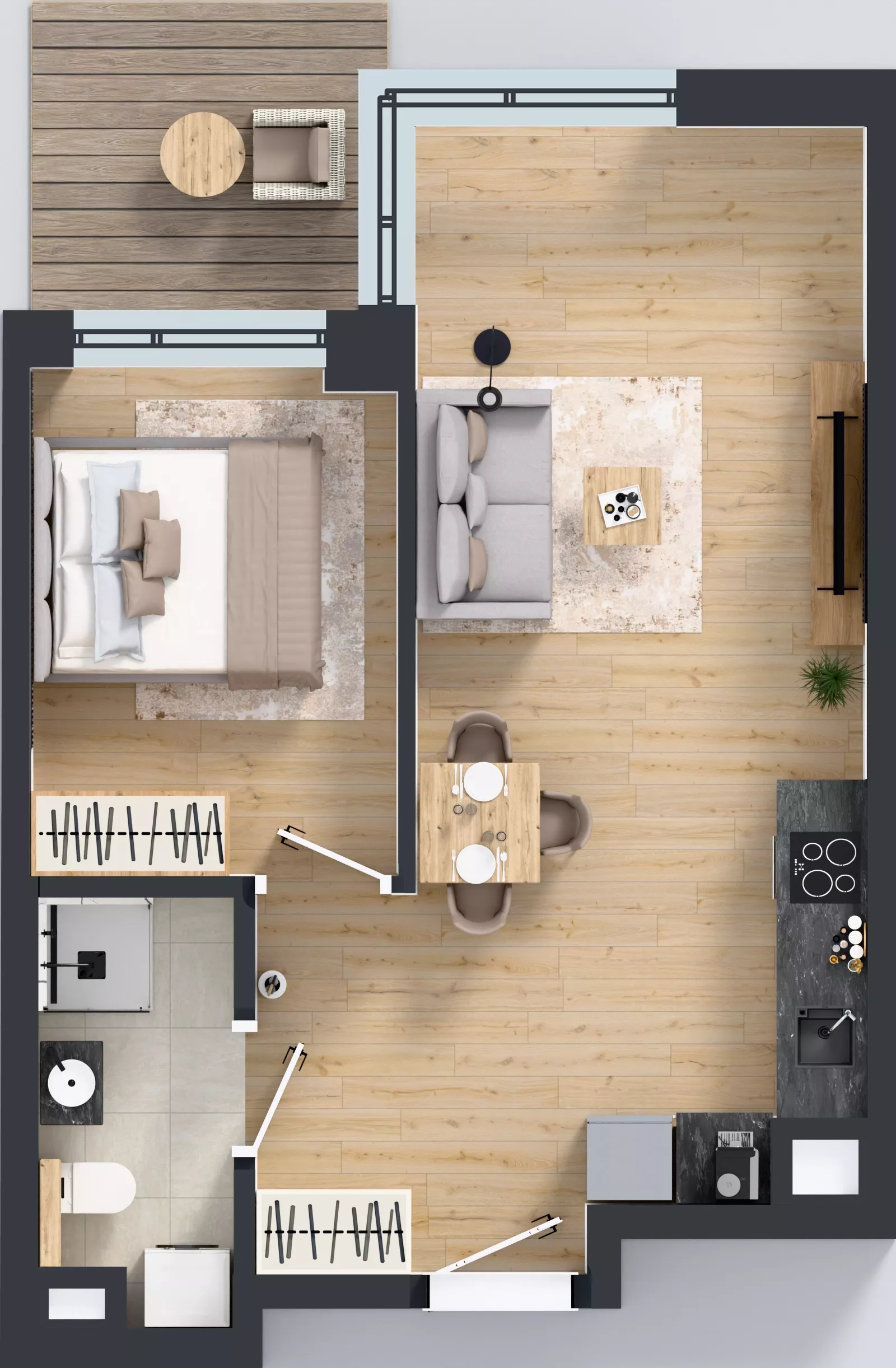 2 pokoje, mieszkanie 40,81 m², piętro 7, oferta nr A/142, Apartamenty Metro Wilanowska, Warszawa, Mokotów, Ksawerów, ul. Pejzażowa 26
