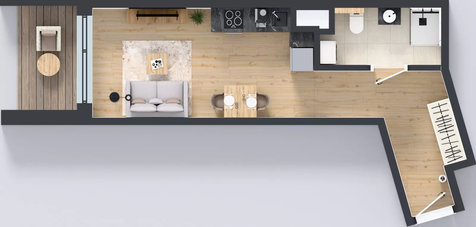 1 pokój, mieszkanie 28,92 m², piętro 5, oferta nr A/171, Apartamenty Metro Wilanowska, Warszawa, Mokotów, Ksawerów, ul. Pejzażowa 26