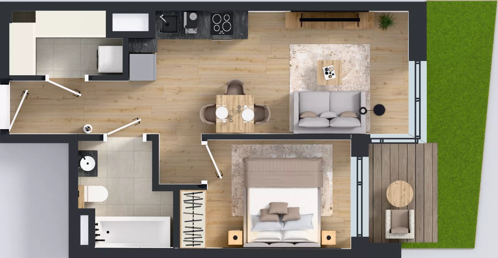 2 pokoje, mieszkanie 38,05 m², parter, oferta nr A/186, Apartamenty Metro Wilanowska, Warszawa, Mokotów, Ksawerów, ul. Pejzażowa 26