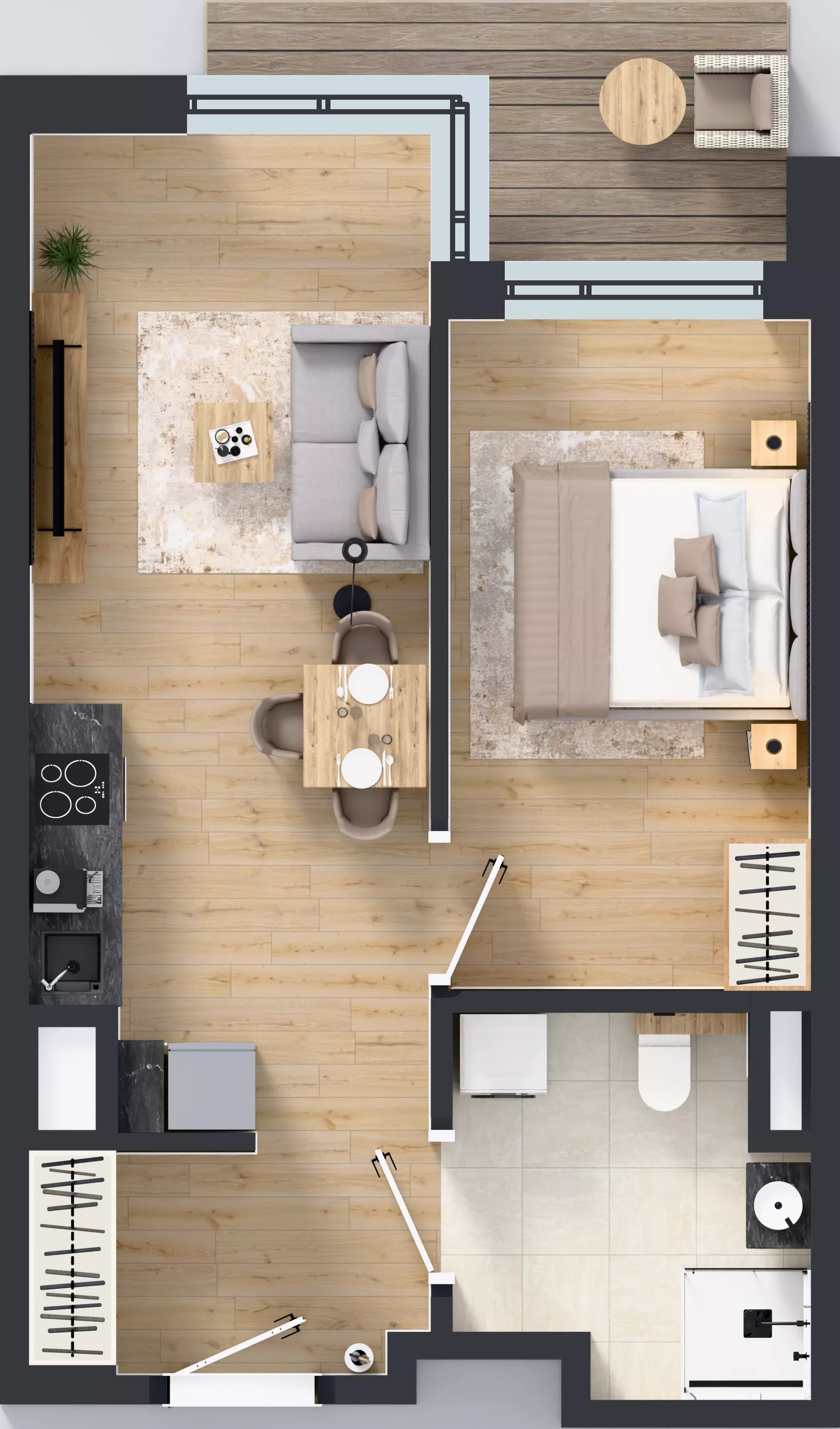 2 pokoje, mieszkanie 40,31 m², piętro 1, oferta nr A/201, Apartamenty Metro Wilanowska, Warszawa, Mokotów, Ksawerów, ul. Pejzażowa 26