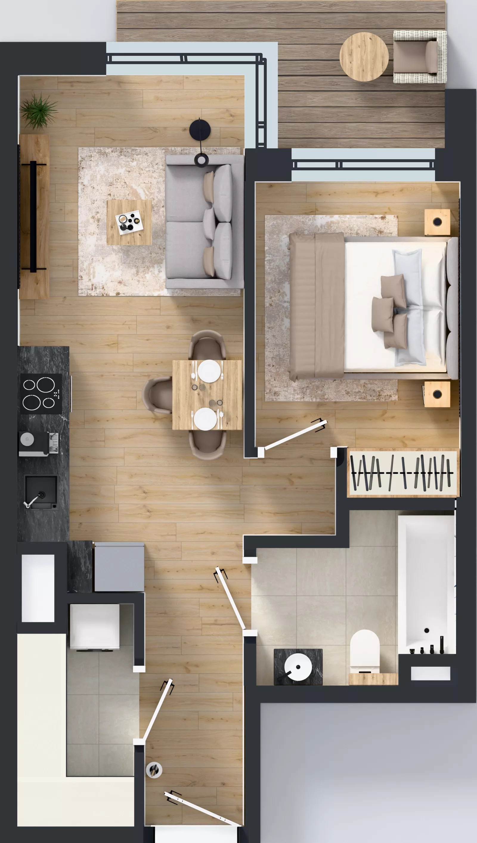 2 pokoje, mieszkanie 38,66 m², piętro 2, oferta nr A/216, Apartamenty Metro Wilanowska, Warszawa, Mokotów, Ksawerów, ul. Pejzażowa 26