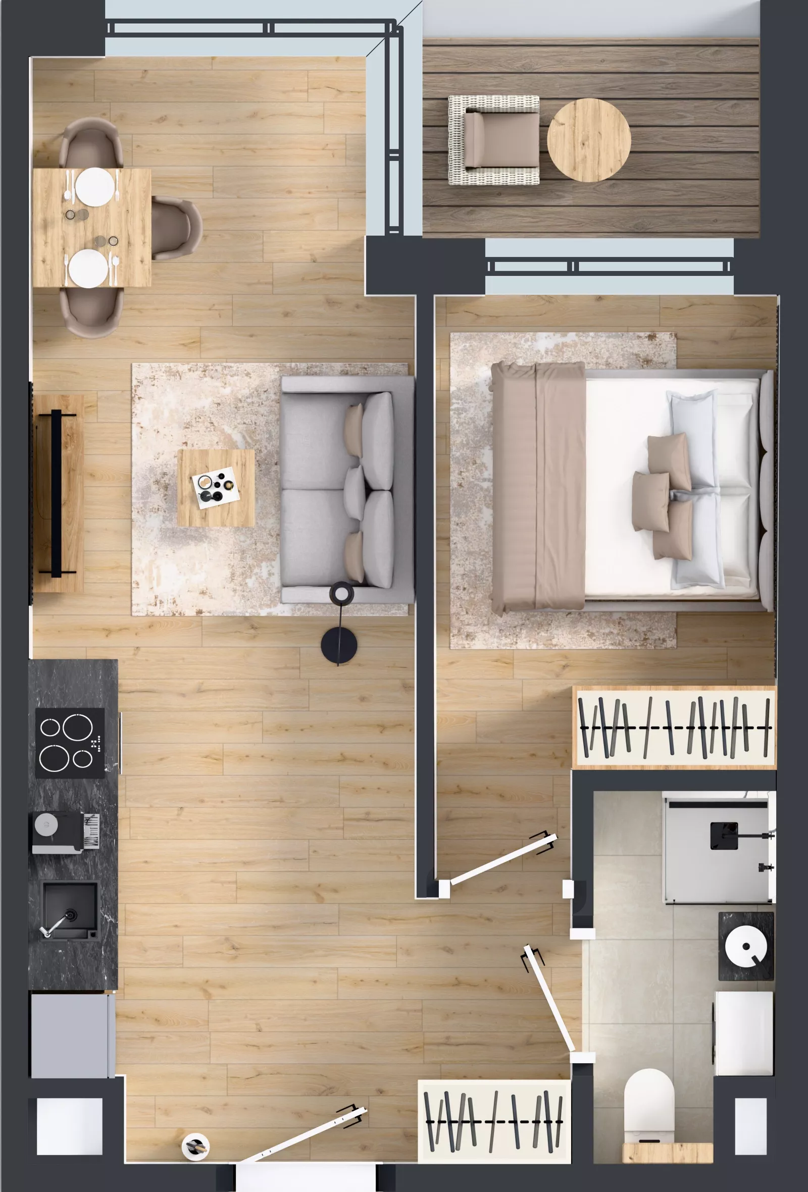 2 pokoje, mieszkanie 35,51 m², piętro 3, oferta nr A/227, Apartamenty Metro Wilanowska, Warszawa, Mokotów, Ksawerów, ul. Pejzażowa 26
