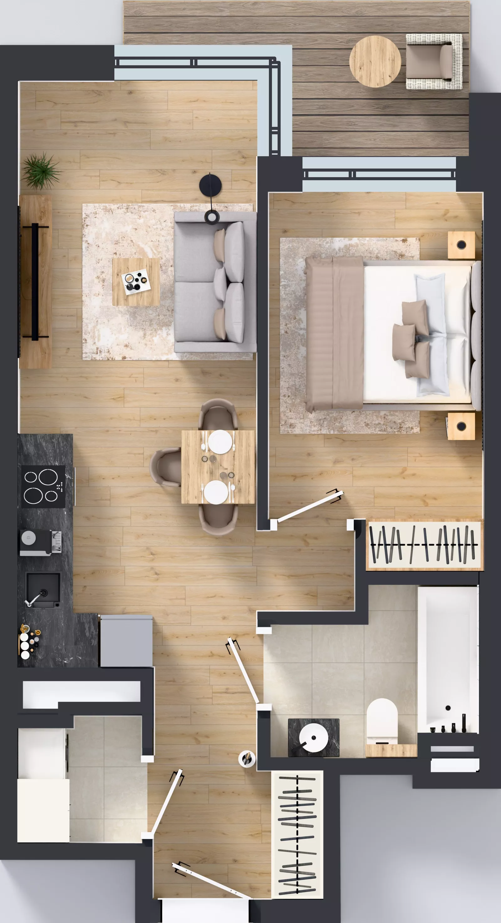 2 pokoje, mieszkanie 40,75 m², piętro 3, oferta nr A/231, Apartamenty Metro Wilanowska, Warszawa, Mokotów, Ksawerów, ul. Pejzażowa 26