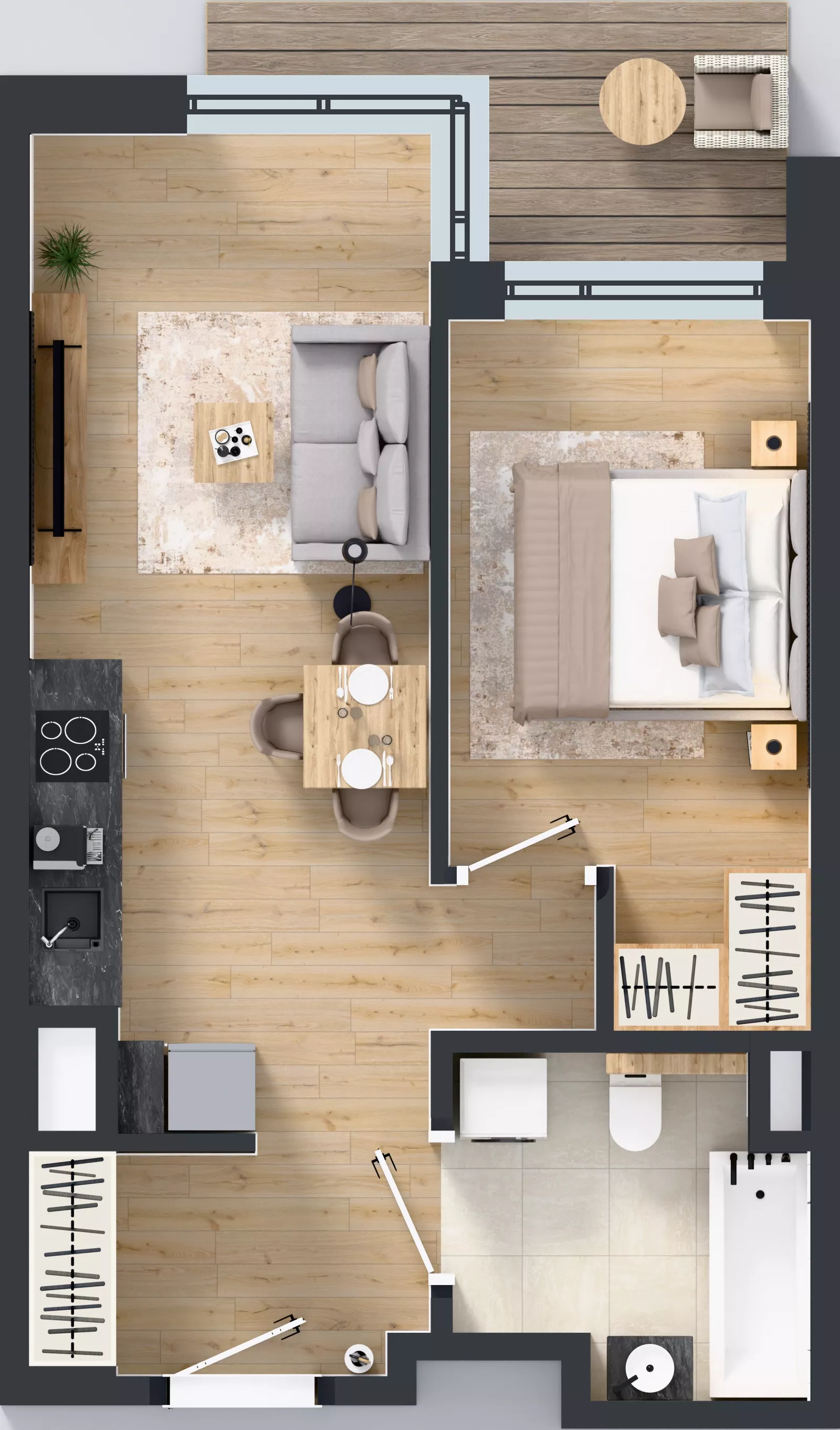 2 pokoje, mieszkanie 40,29 m², piętro 3, oferta nr A/233, Apartamenty Metro Wilanowska, Warszawa, Mokotów, Ksawerów, ul. Pejzażowa 26