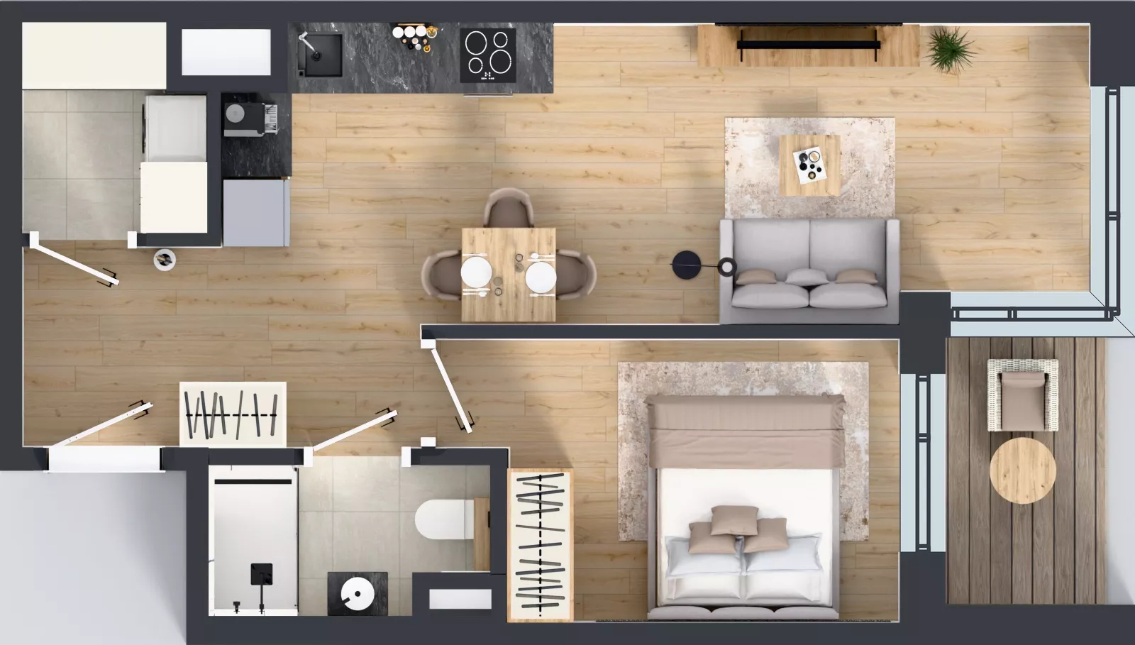2 pokoje, mieszkanie 41,41 m², piętro 4, oferta nr A/240, Apartamenty Metro Wilanowska, Warszawa, Mokotów, Ksawerów, ul. Pejzażowa 26