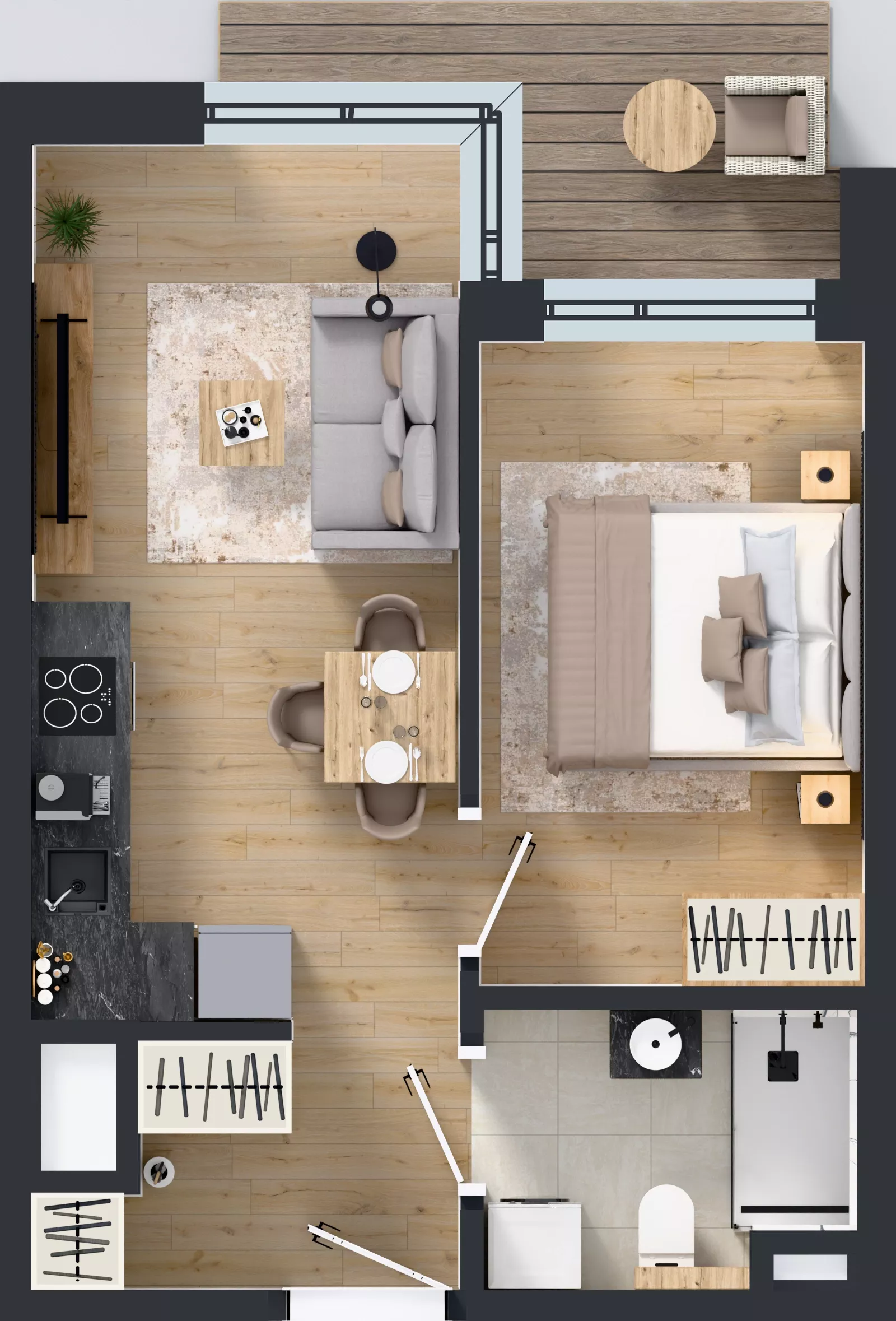 2 pokoje, mieszkanie 34,31 m², piętro 6, oferta nr A/280, Apartamenty Metro Wilanowska, Warszawa, Mokotów, Ksawerów, ul. Pejzażowa 26