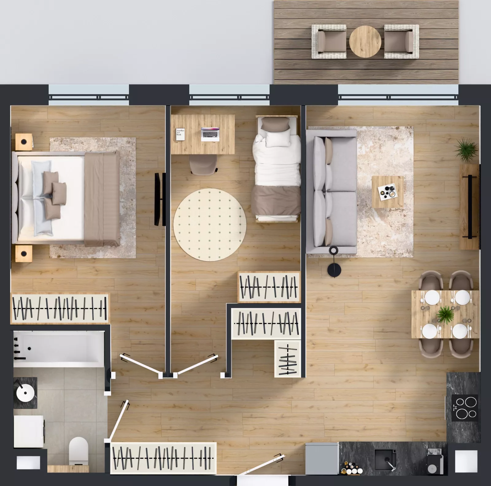3 pokoje, mieszkanie 58,34 m², piętro 1, oferta nr G/8, Apartamenty Myśliborska Park, Warszawa, Białołęka, Żerań, ul. Myśliborska 11