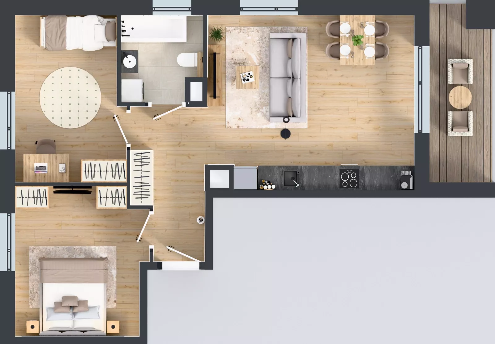 3 pokoje, mieszkanie 59,65 m², piętro 3, oferta nr G/19, Apartamenty Myśliborska Park, Warszawa, Białołęka, Żerań, ul. Myśliborska 11