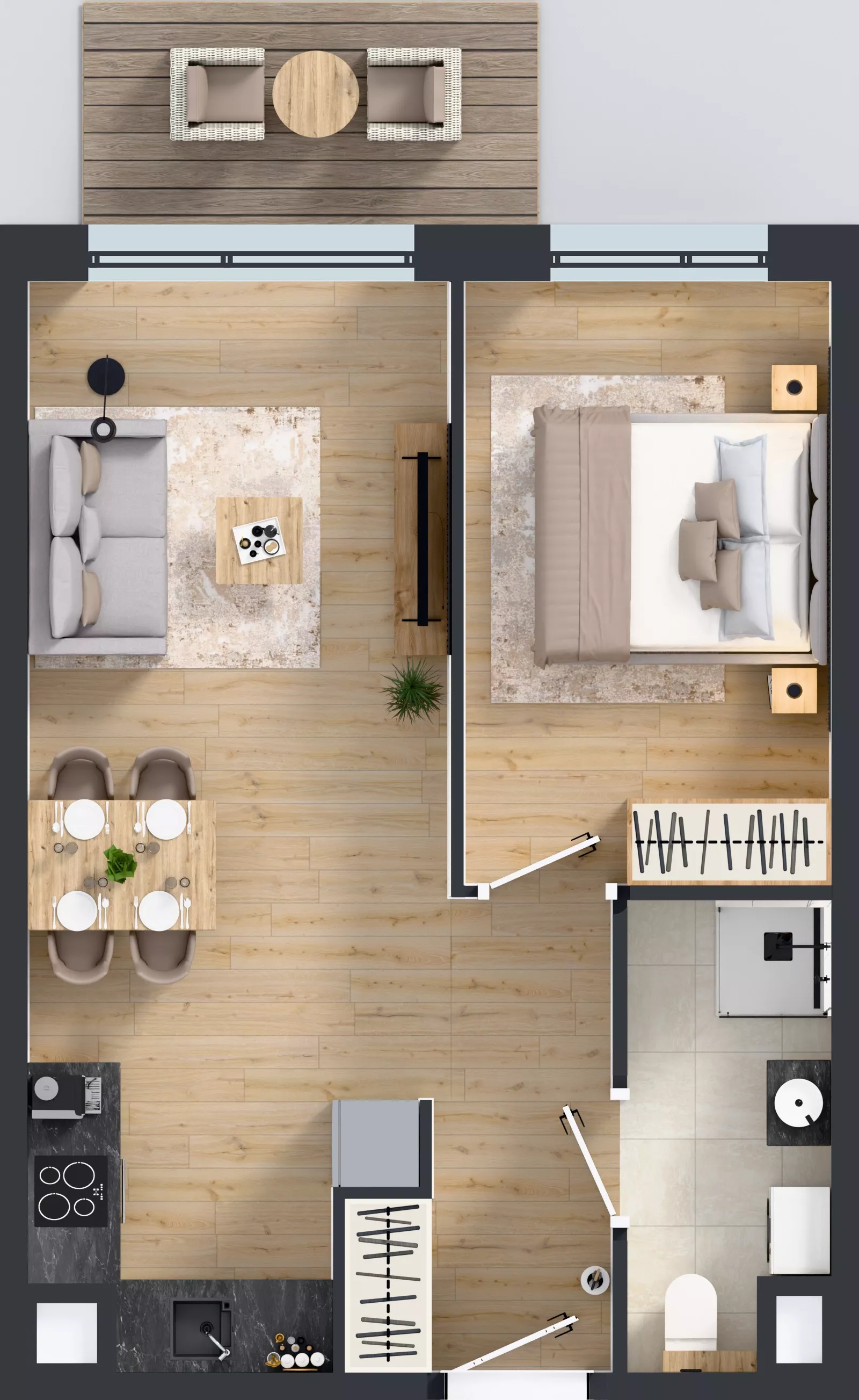 2 pokoje, mieszkanie 39,87 m², piętro 1, oferta nr H/9, Apartamenty Myśliborska Park, Warszawa, Białołęka, Żerań, ul. Myśliborska 11
