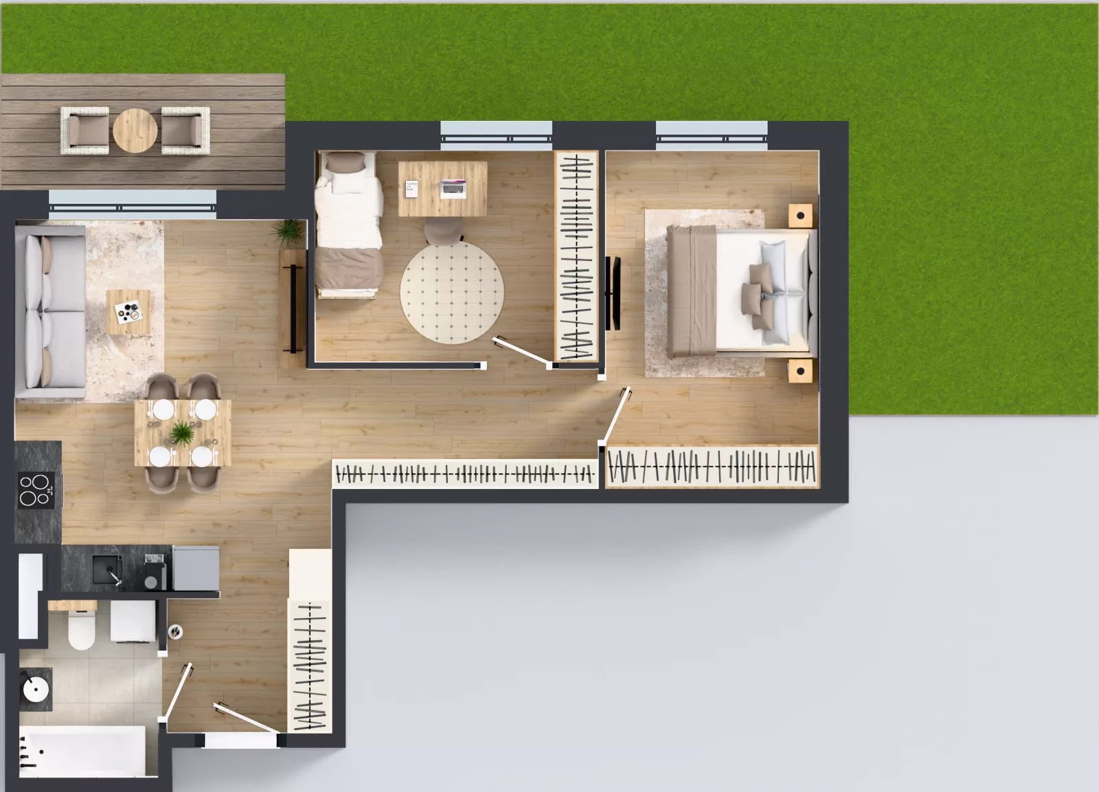 3 pokoje, mieszkanie 58,82 m², parter, oferta nr I/3, Apartamenty Myśliborska Park, Warszawa, Białołęka, Żerań, ul. Myśliborska 11