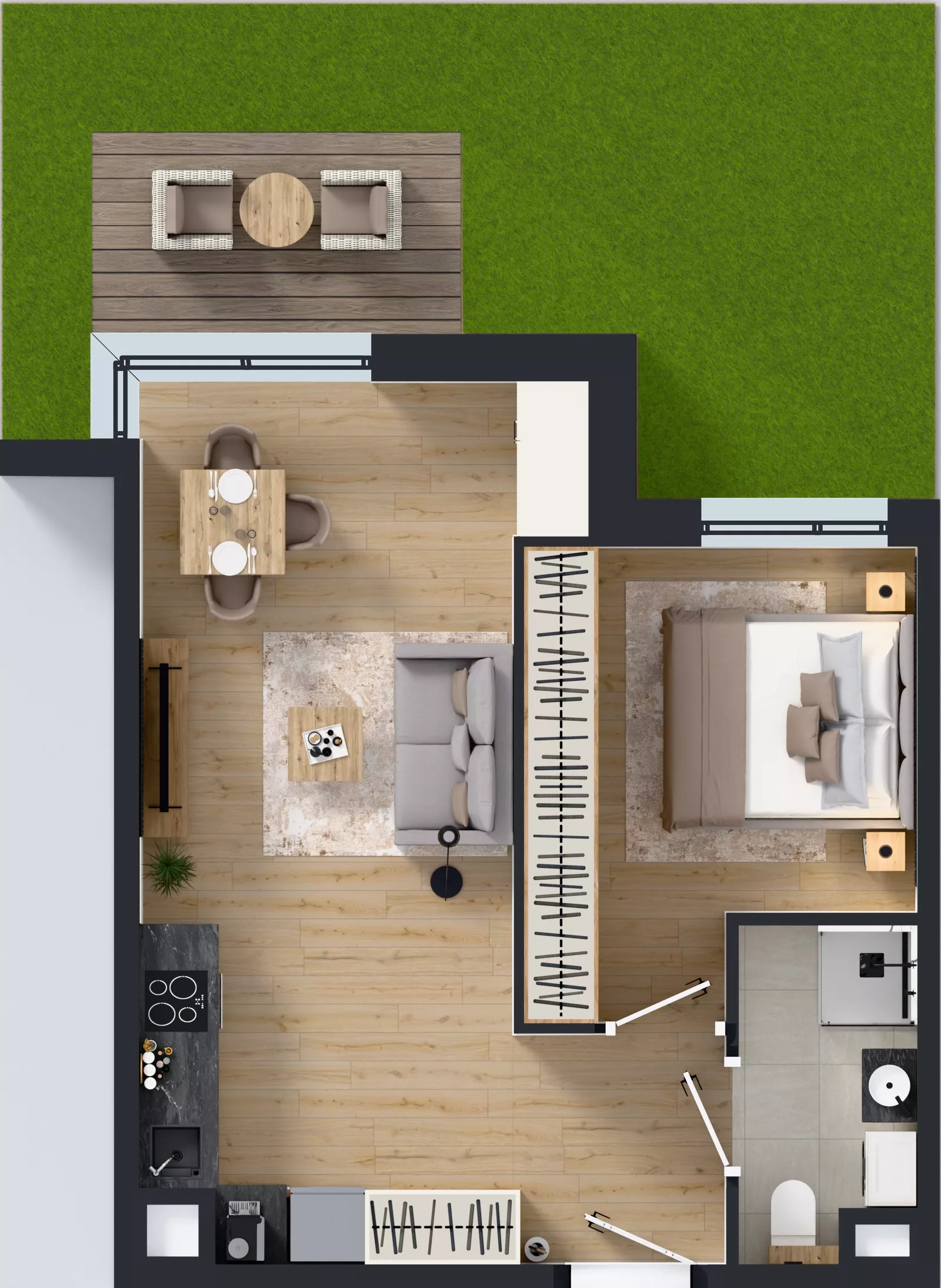 2 pokoje, mieszkanie 39,48 m², parter, oferta nr I/4, Apartamenty Myśliborska Park, Warszawa, Białołęka, Żerań, ul. Myśliborska 11