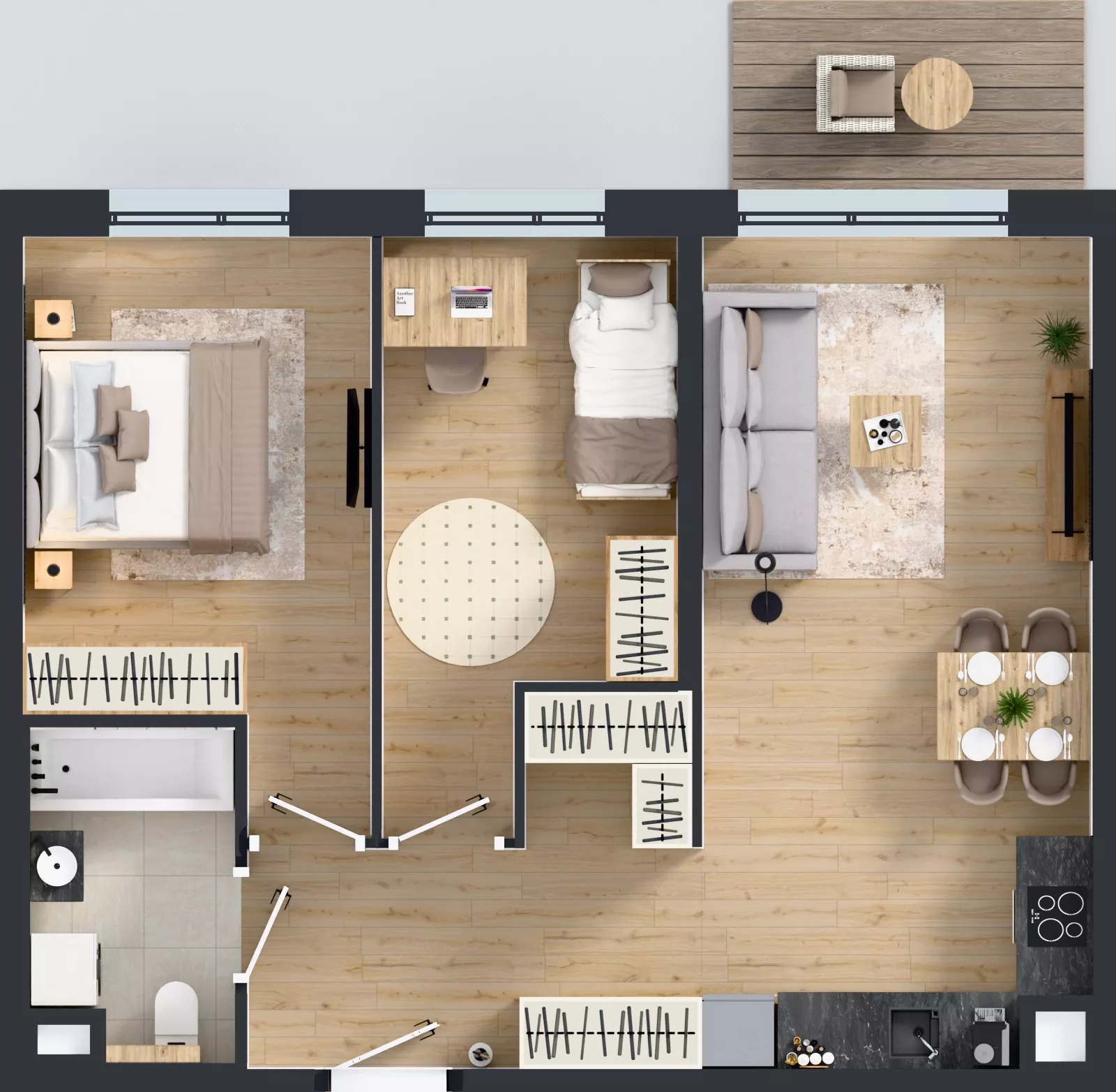 3 pokoje, mieszkanie 58,38 m², piętro 1, oferta nr I/8, Apartamenty Myśliborska Park, Warszawa, Białołęka, Żerań, ul. Myśliborska 11