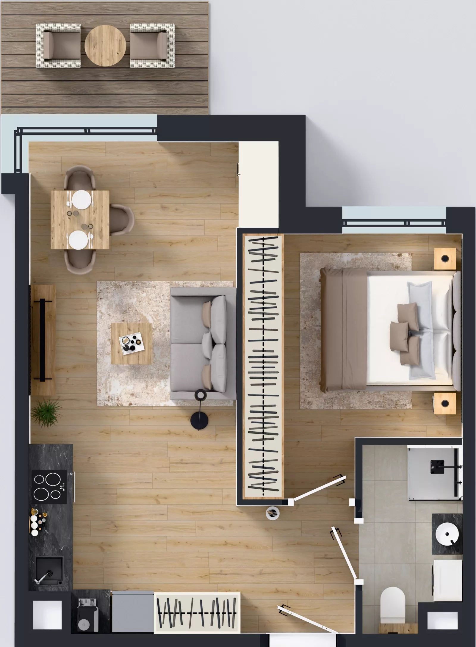 2 pokoje, mieszkanie 39,48 m², piętro 1, oferta nr I/10, Apartamenty Myśliborska Park, Warszawa, Białołęka, Żerań, ul. Myśliborska 11