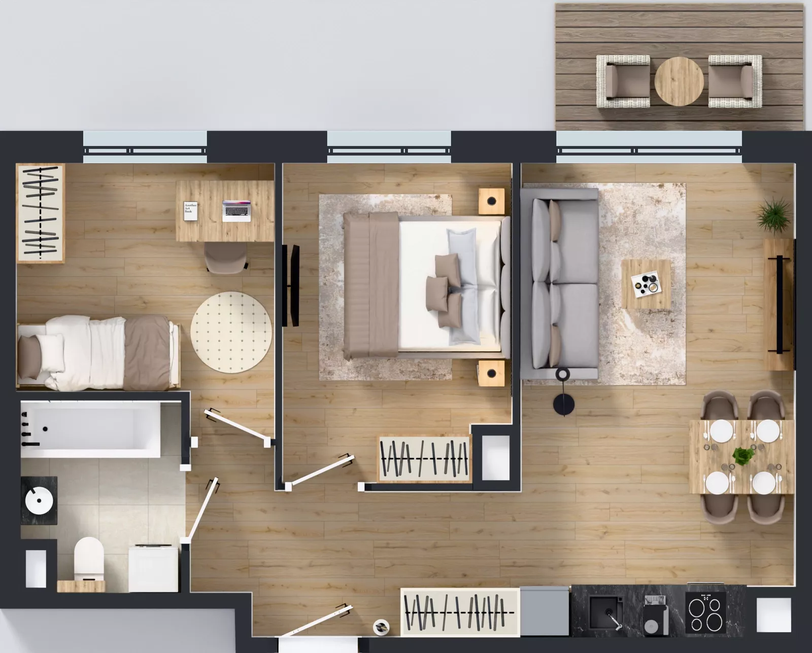 3 pokoje, mieszkanie 50,41 m², piętro 1, oferta nr I/11, Apartamenty Myśliborska Park, Warszawa, Białołęka, Żerań, ul. Myśliborska 11