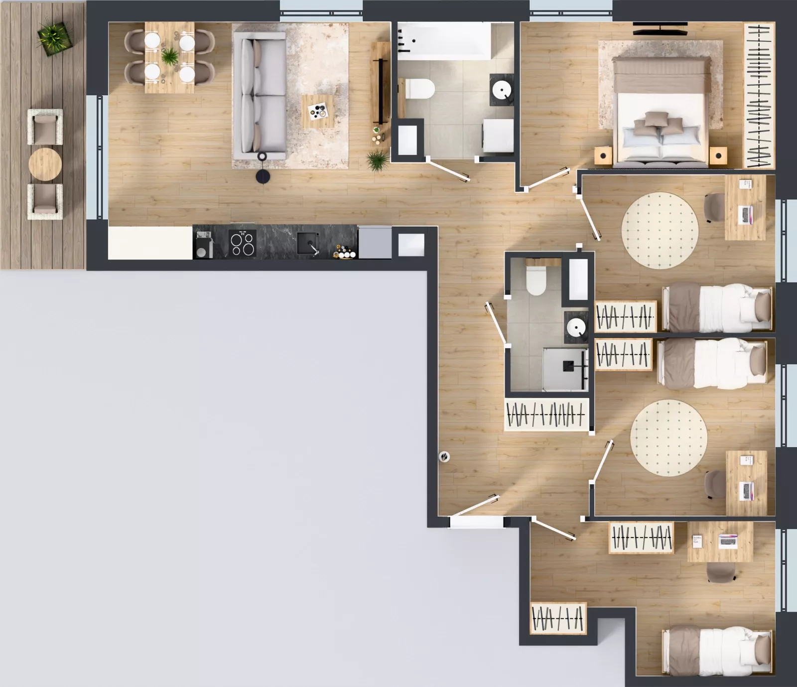 5 pokoi, mieszkanie 88,82 m², piętro 1, oferta nr I/12, Apartamenty Myśliborska Park, Warszawa, Białołęka, Żerań, ul. Myśliborska 11