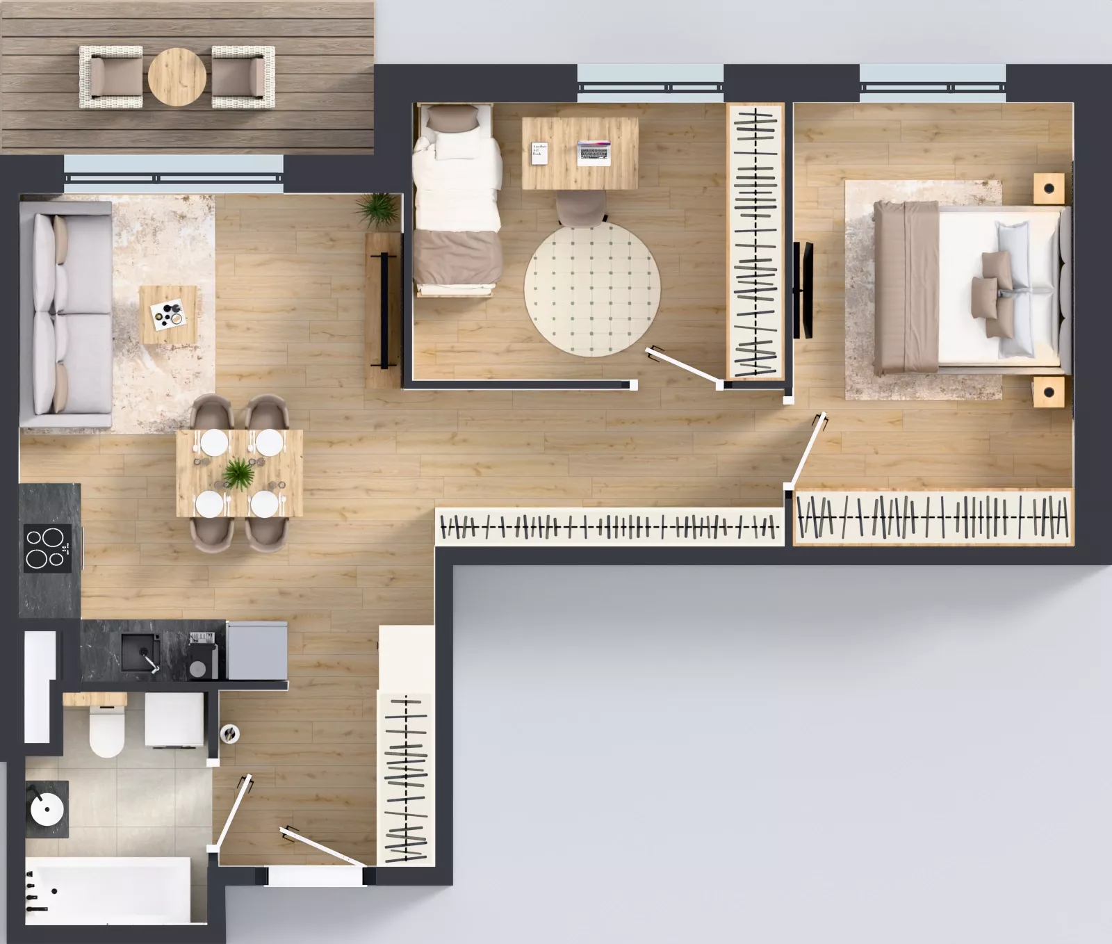 3 pokoje, mieszkanie 58,82 m², piętro 3, oferta nr I/21, Apartamenty Myśliborska Park, Warszawa, Białołęka, Żerań, ul. Myśliborska 11