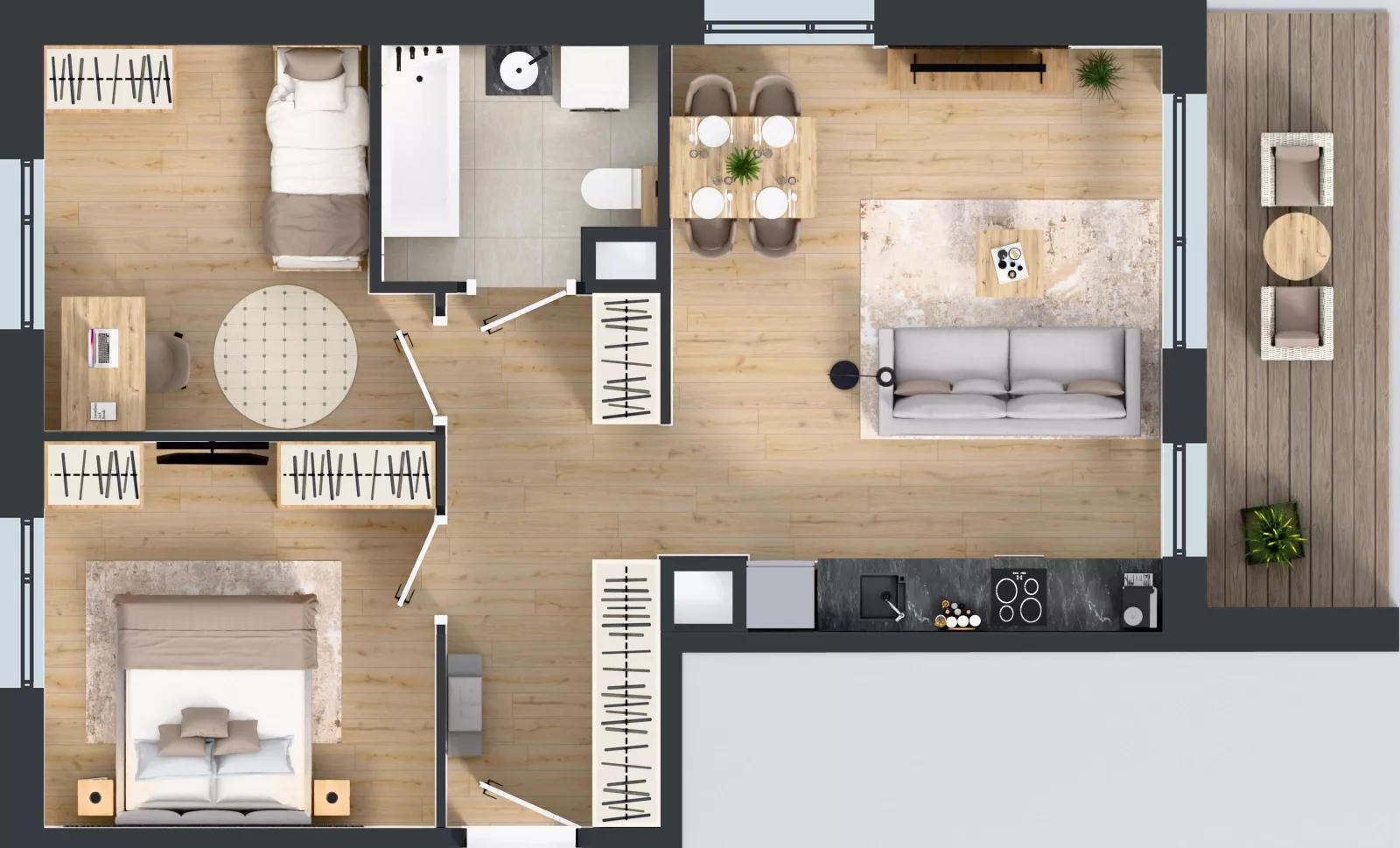 3 pokoje, mieszkanie 58,60 m², piętro 4, oferta nr I/25, Apartamenty Myśliborska Park, Warszawa, Białołęka, Żerań, ul. Myśliborska 11