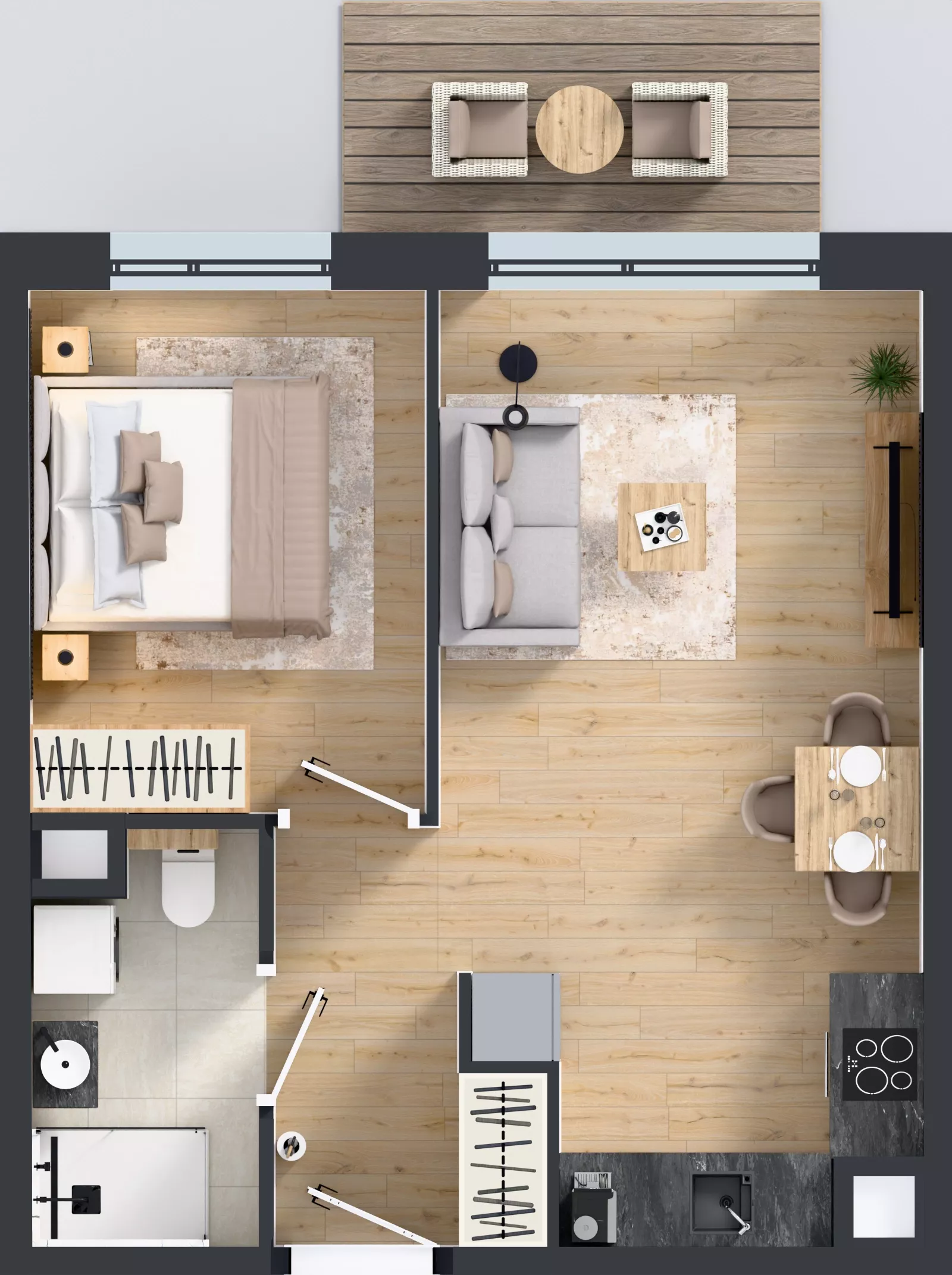 2 pokoje, mieszkanie 37,80 m², piętro 1, oferta nr J/9, Apartamenty Myśliborska Park, Warszawa, Białołęka, Żerań, ul. Myśliborska 11