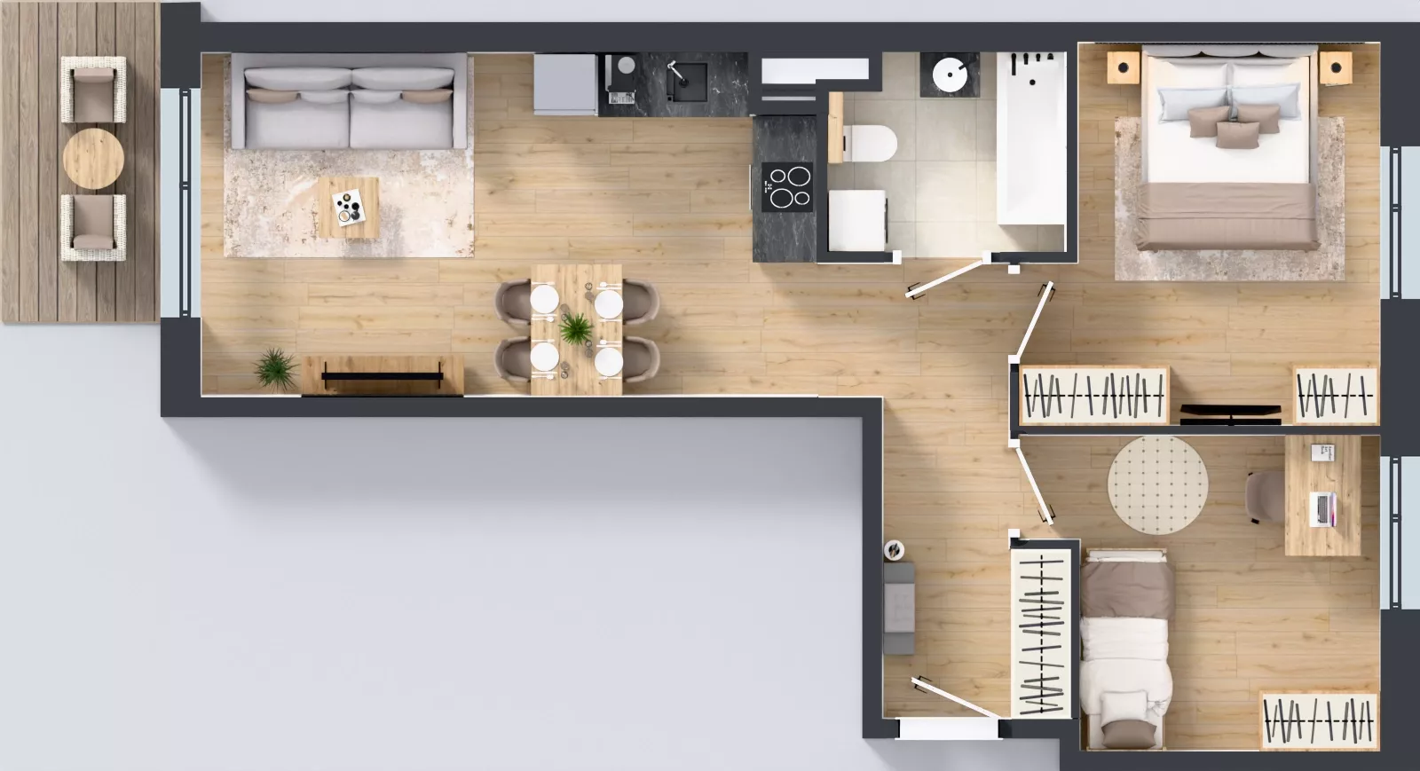 3 pokoje, mieszkanie 54,25 m², piętro 2, oferta nr J/15, Apartamenty Myśliborska Park, Warszawa, Białołęka, Żerań, ul. Myśliborska 11