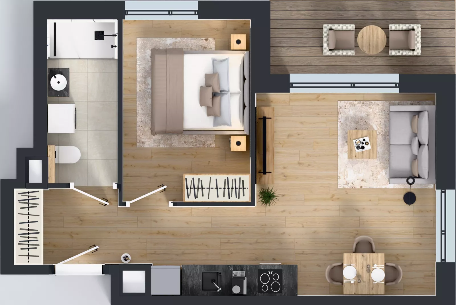2 pokoje, mieszkanie 38,64 m², piętro 3, oferta nr J/17, Apartamenty Myśliborska Park, Warszawa, Białołęka, Żerań, ul. Myśliborska 11