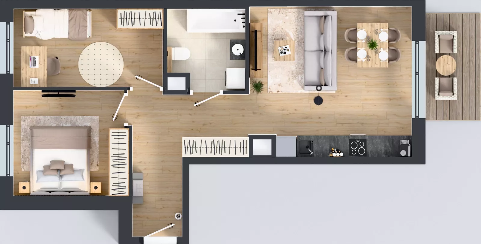3 pokoje, mieszkanie 55,72 m², piętro 2, oferta nr J/35, Apartamenty Myśliborska Park, Warszawa, Białołęka, Żerań, ul. Myśliborska 11