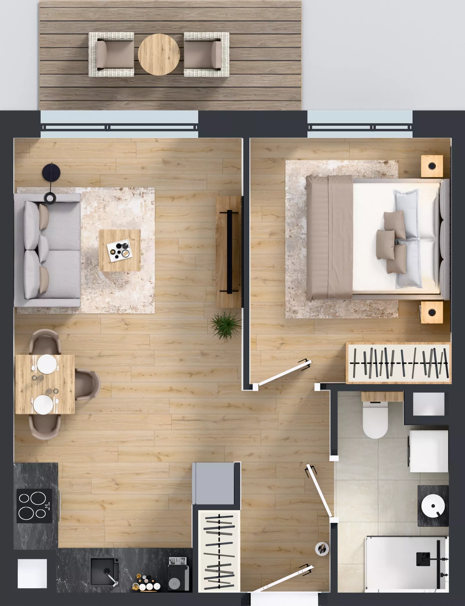 2 pokoje, mieszkanie 39,12 m², piętro 2, oferta nr J/36, Apartamenty Myśliborska Park, Warszawa, Białołęka, Żerań, ul. Myśliborska 11