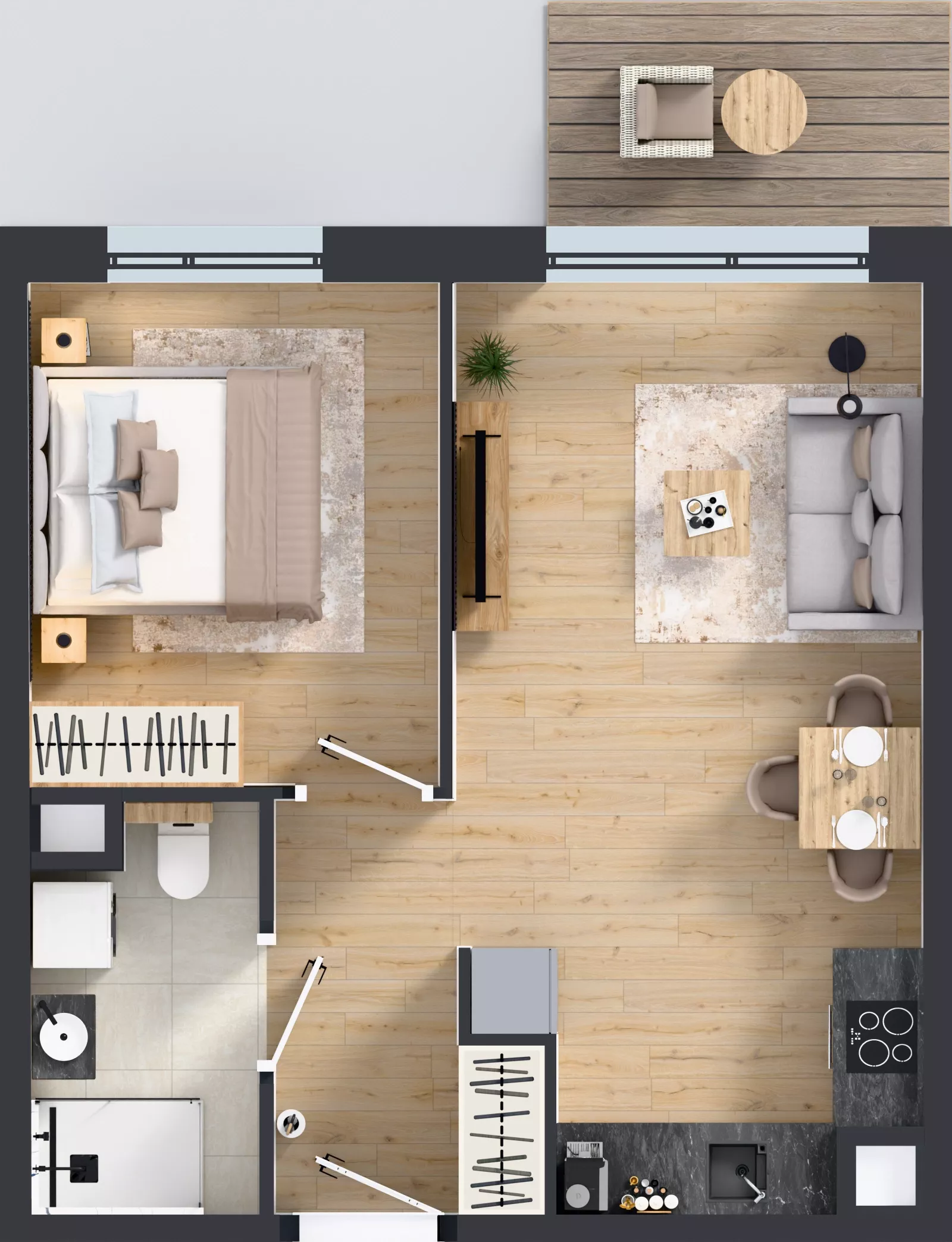 2 pokoje, mieszkanie 39,13 m², piętro 5, oferta nr J/49, Apartamenty Myśliborska Park, Warszawa, Białołęka, Żerań, ul. Myśliborska 11