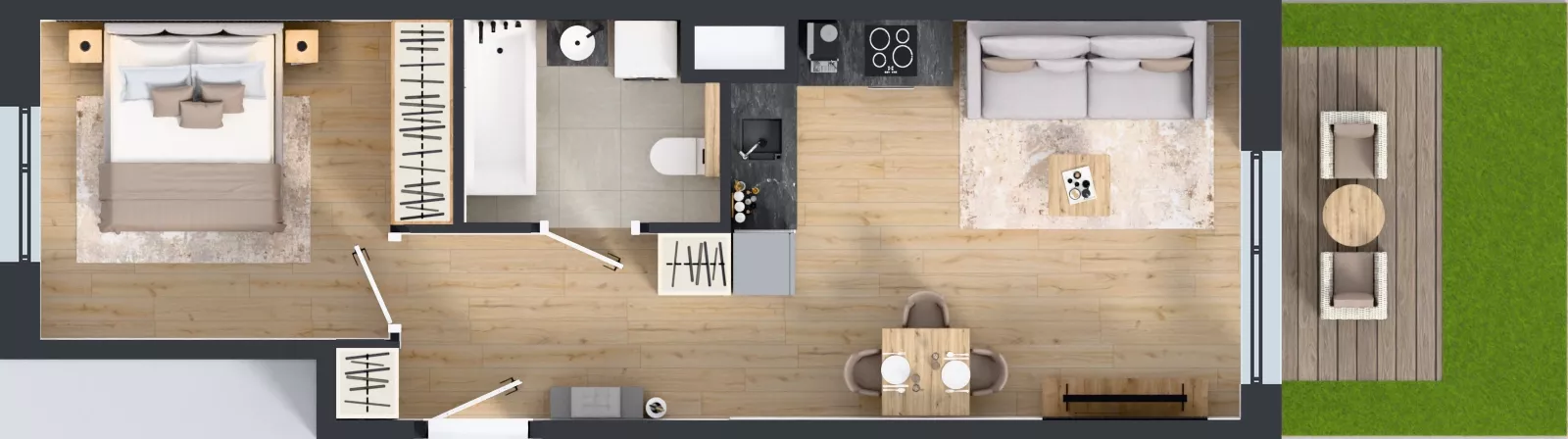2 pokoje, mieszkanie 41,24 m², parter, oferta nr J/51, Apartamenty Myśliborska Park, Warszawa, Białołęka, Żerań, ul. Myśliborska 11