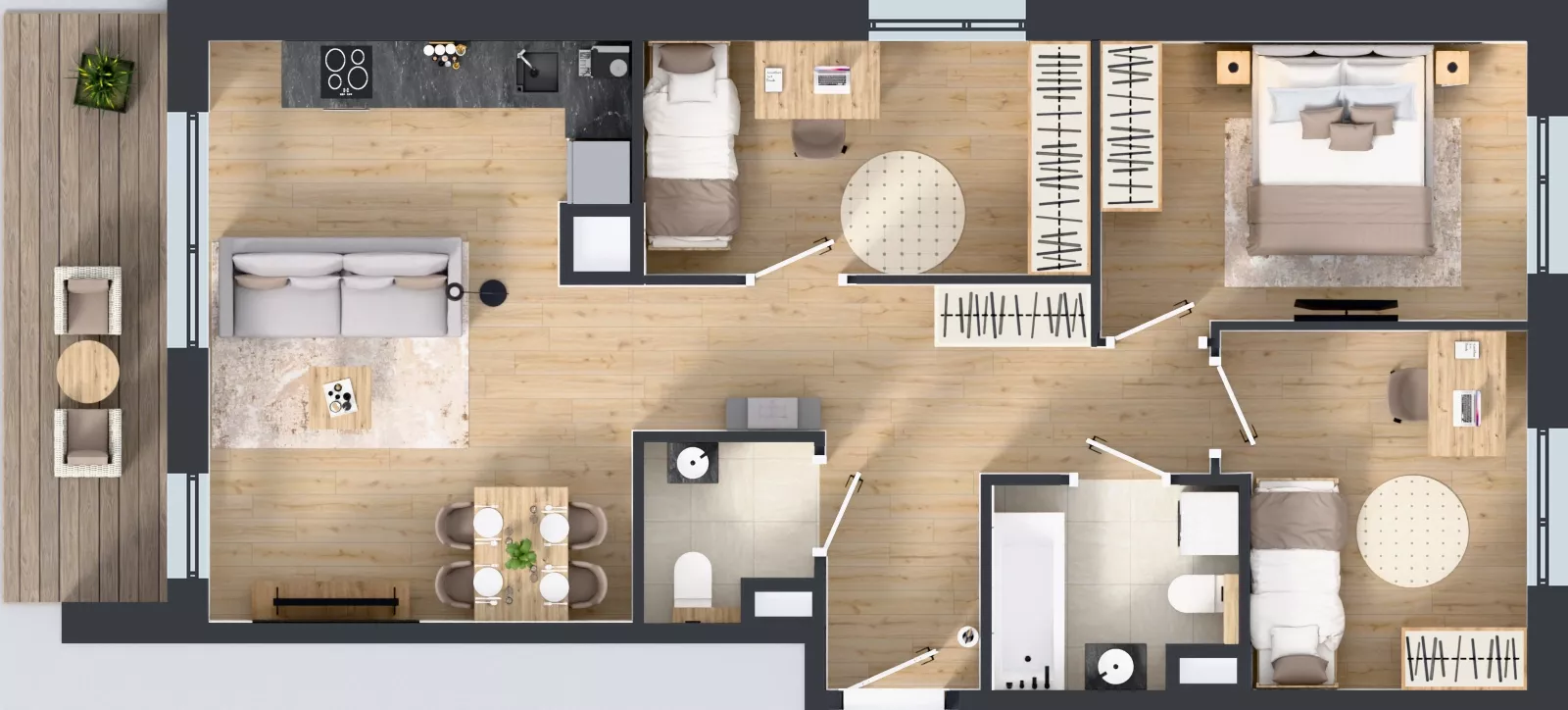 4 pokoje, mieszkanie 70,98 m², piętro 2, oferta nr J/65, Apartamenty Myśliborska Park, Warszawa, Białołęka, Żerań, ul. Myśliborska 11