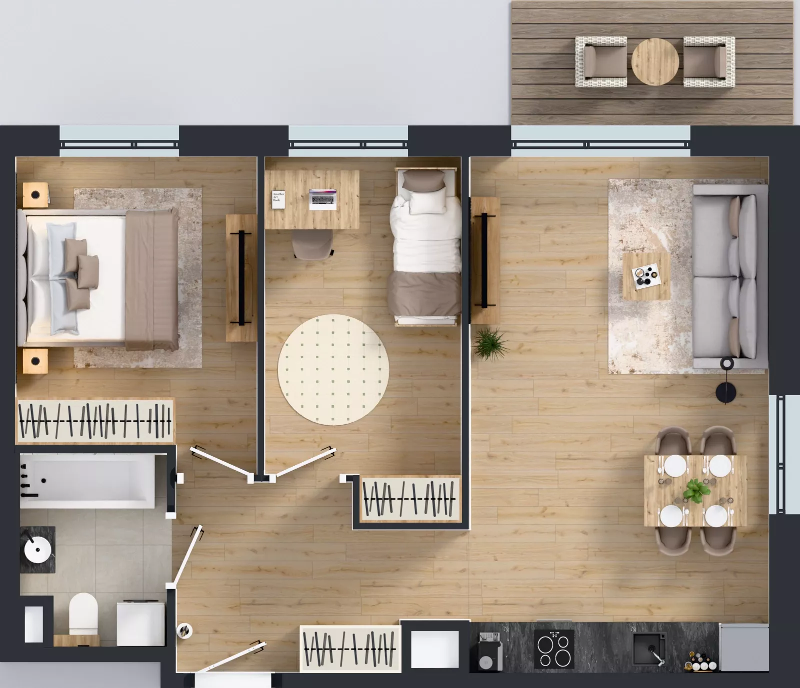 3 pokoje, mieszkanie 58,62 m², piętro 5, oferta nr J/78, Apartamenty Myśliborska Park, Warszawa, Białołęka, Żerań, ul. Myśliborska 11