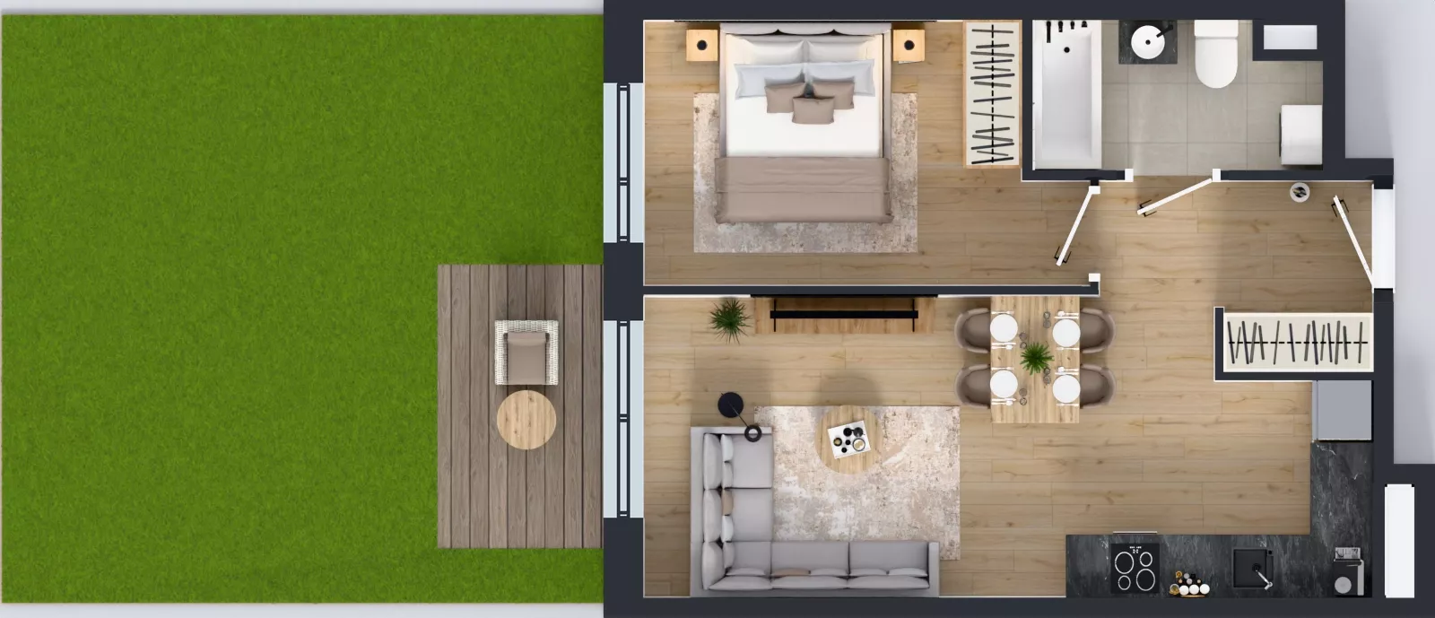 2 pokoje, mieszkanie 40,61 m², parter, oferta nr A/23, Międzyleska 4, Wrocław, Tarnogaj, Krzyki, ul. Międzyleska