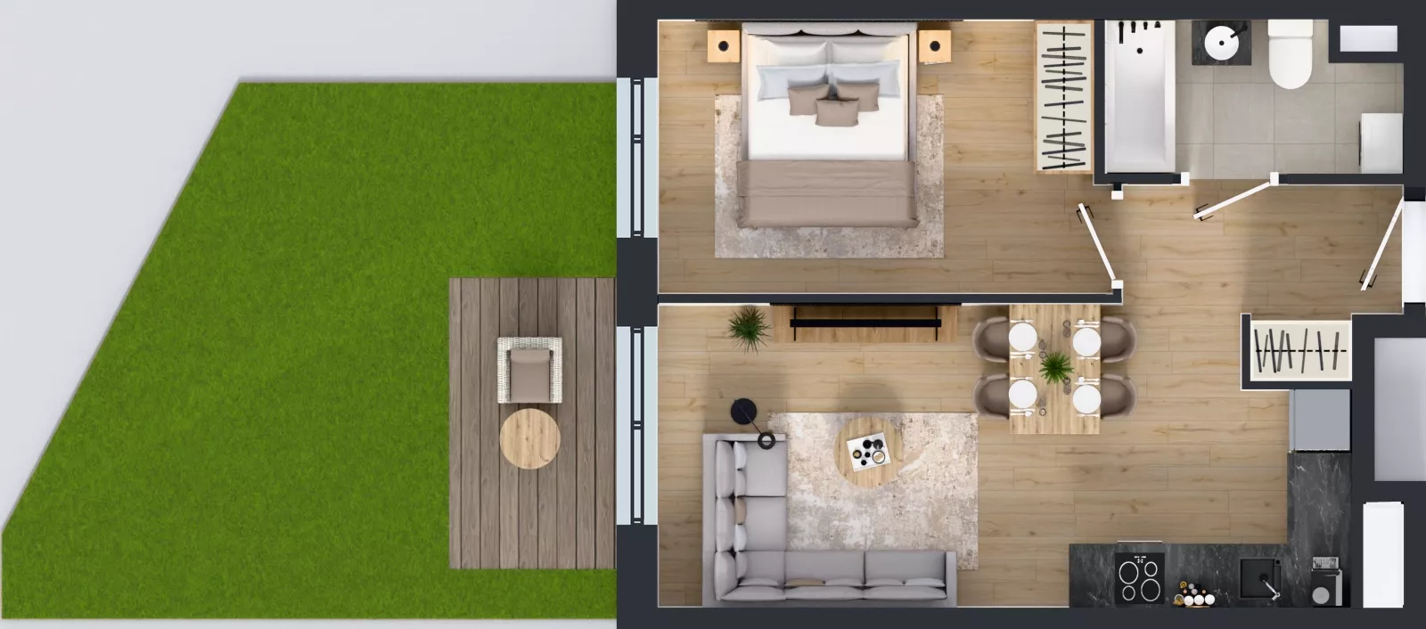 2 pokoje, mieszkanie 39,77 m², parter, oferta nr A/24, Międzyleska 4, Wrocław, Tarnogaj, Krzyki, ul. Międzyleska