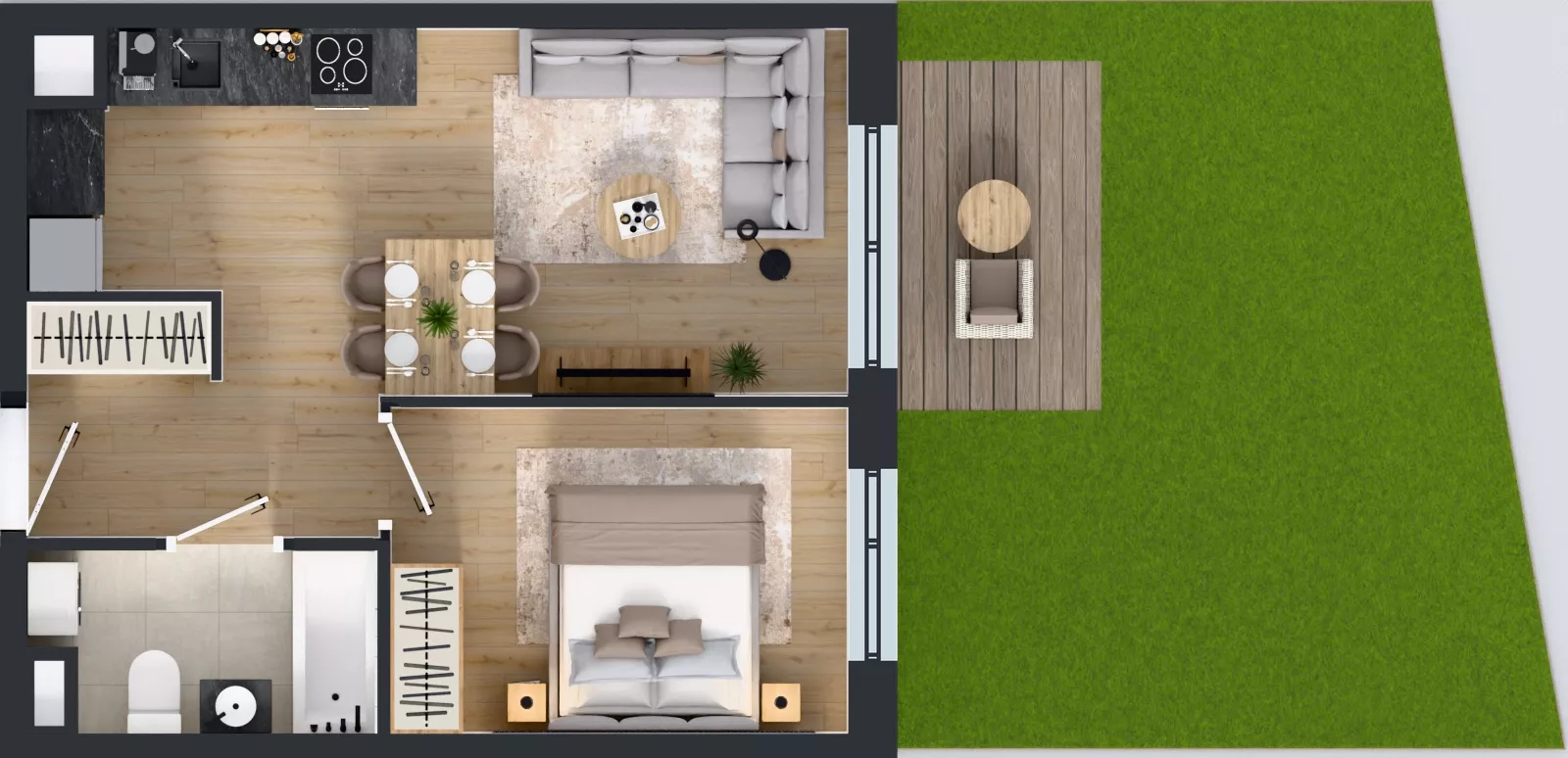 2 pokoje, mieszkanie 37,35 m², parter, oferta nr A/62, Międzyleska 4, Wrocław, Tarnogaj, Krzyki, ul. Międzyleska