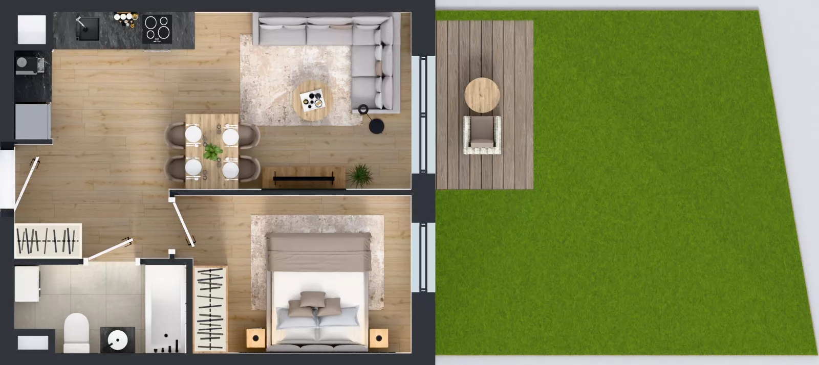 2 pokoje, mieszkanie 37,39 m², parter, oferta nr A/63, Międzyleska 4, Wrocław, Tarnogaj, Krzyki, ul. Międzyleska