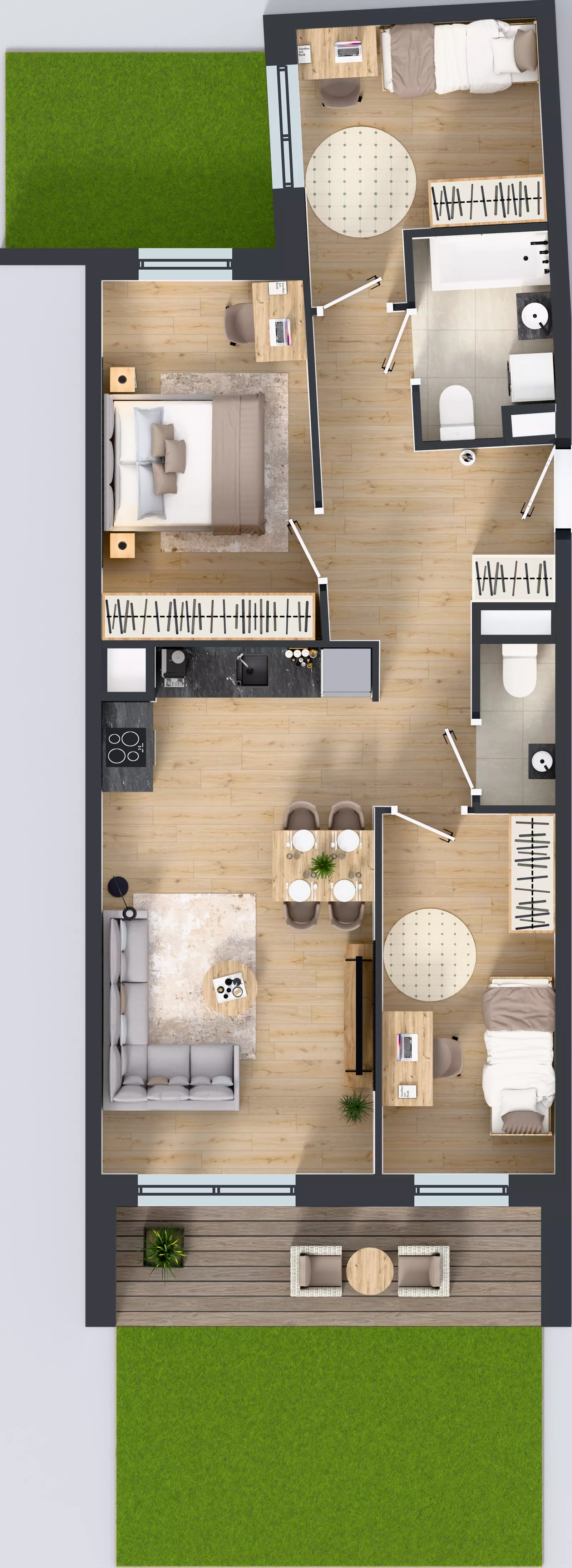4 pokoje, mieszkanie 70,46 m², parter, oferta nr A/67, Międzyleska 4, Wrocław, Tarnogaj, Krzyki, ul. Międzyleska