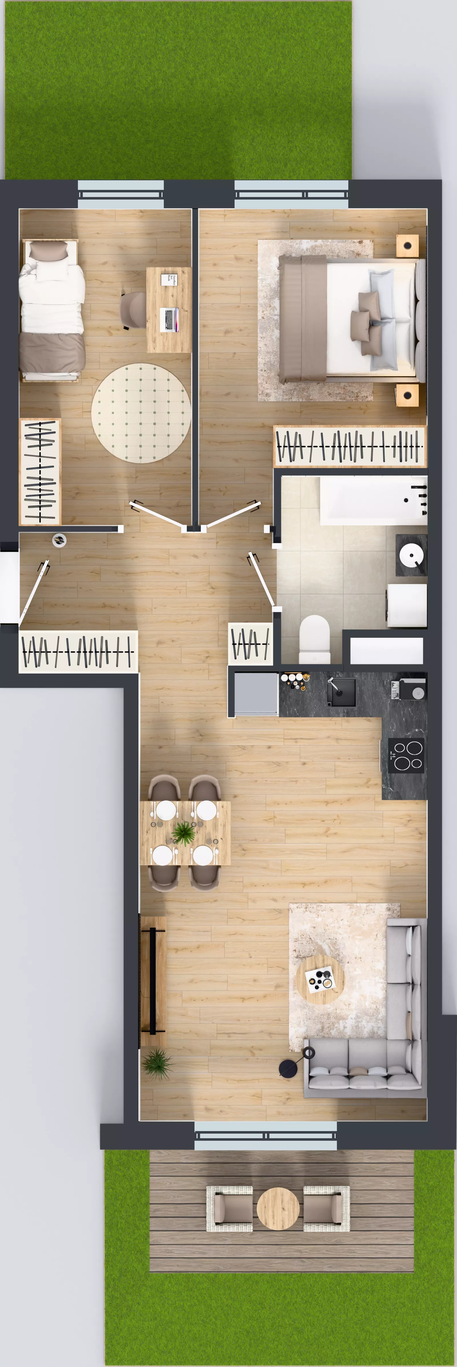 3 pokoje, mieszkanie 60,36 m², parter, oferta nr A/112, Międzyleska 4, Wrocław, Tarnogaj, Krzyki, ul. Międzyleska