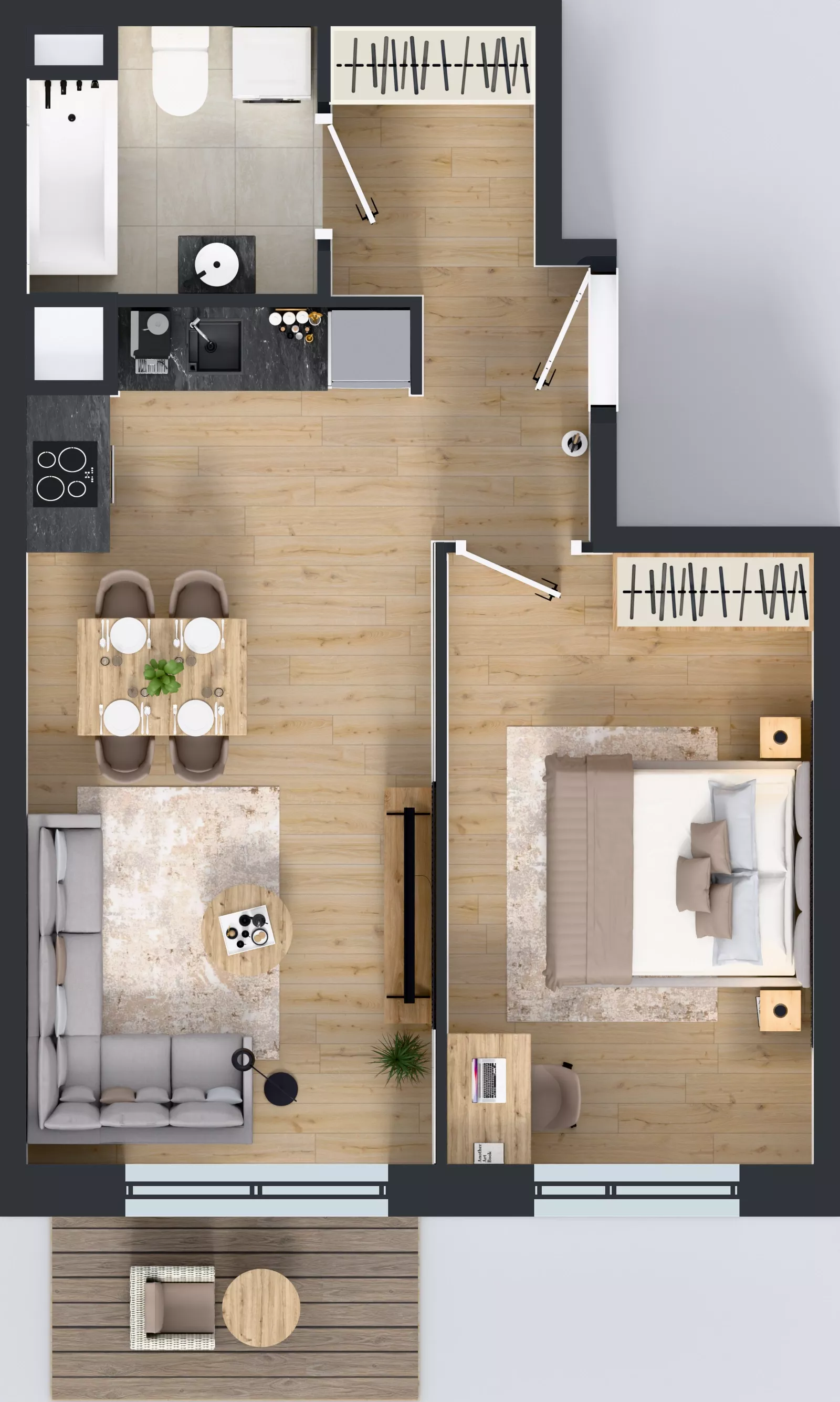 2 pokoje, mieszkanie 42,91 m², piętro 1, oferta nr A/75, Międzyleska 4, Wrocław, Tarnogaj, Krzyki, ul. Międzyleska
