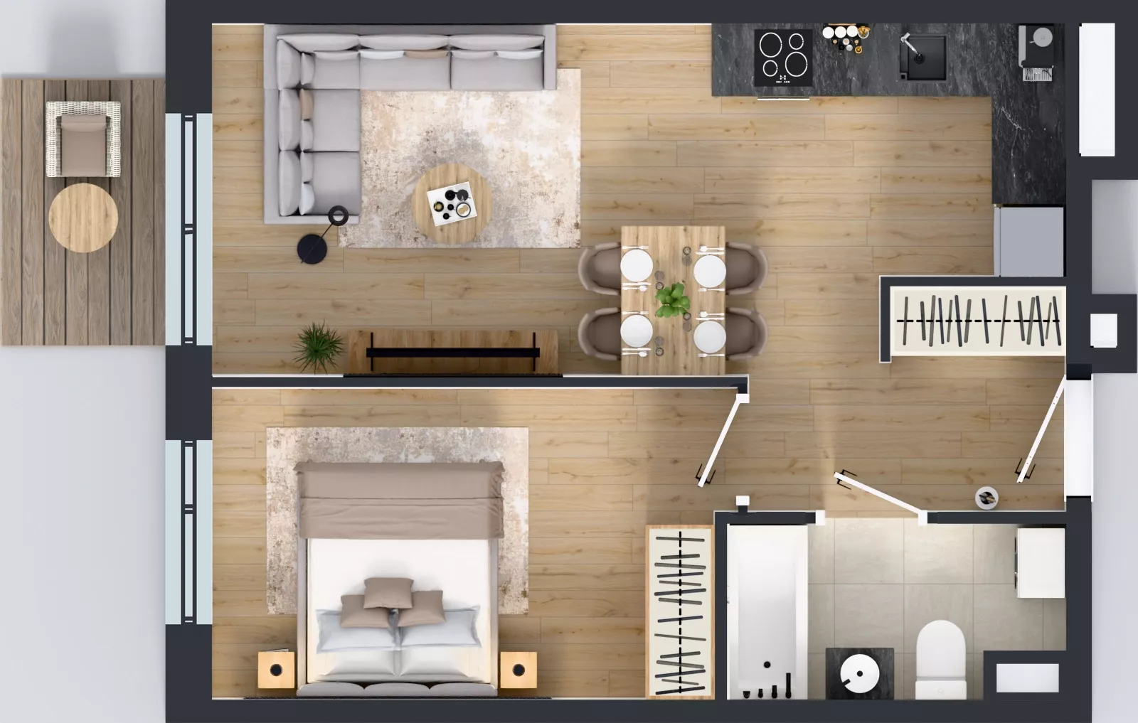2 pokoje, mieszkanie 41,41 m², piętro 2, oferta nr A/78, Międzyleska 4, Wrocław, Tarnogaj, Krzyki, ul. Międzyleska
