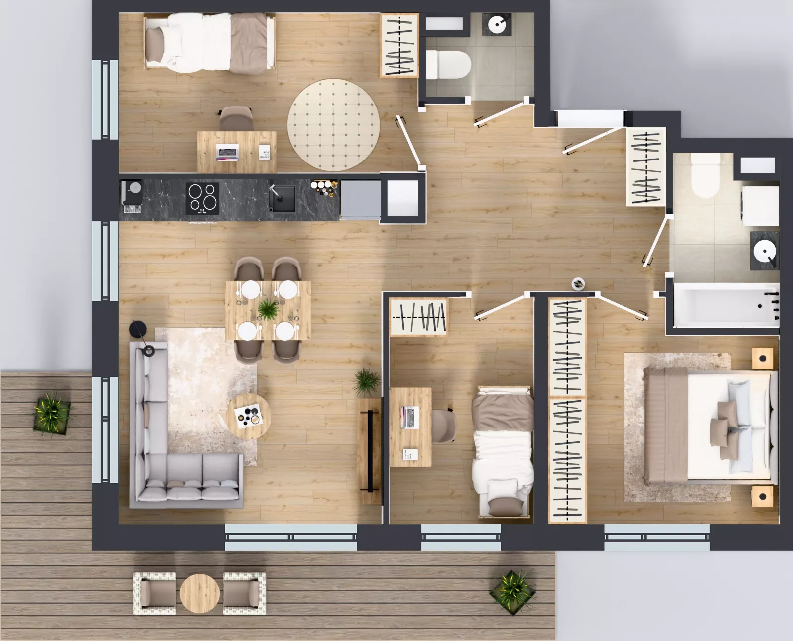 4 pokoje, mieszkanie 66,40 m², piętro 2, oferta nr A/122, Międzyleska 4, Wrocław, Tarnogaj, Krzyki, ul. Międzyleska