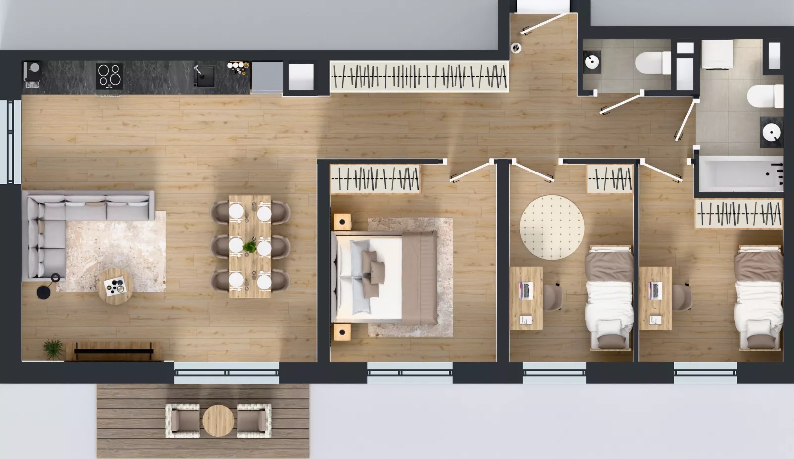 4 pokoje, mieszkanie 80,36 m², piętro 3, oferta nr A/10, Międzyleska 4, Wrocław, Tarnogaj, Krzyki, ul. Międzyleska