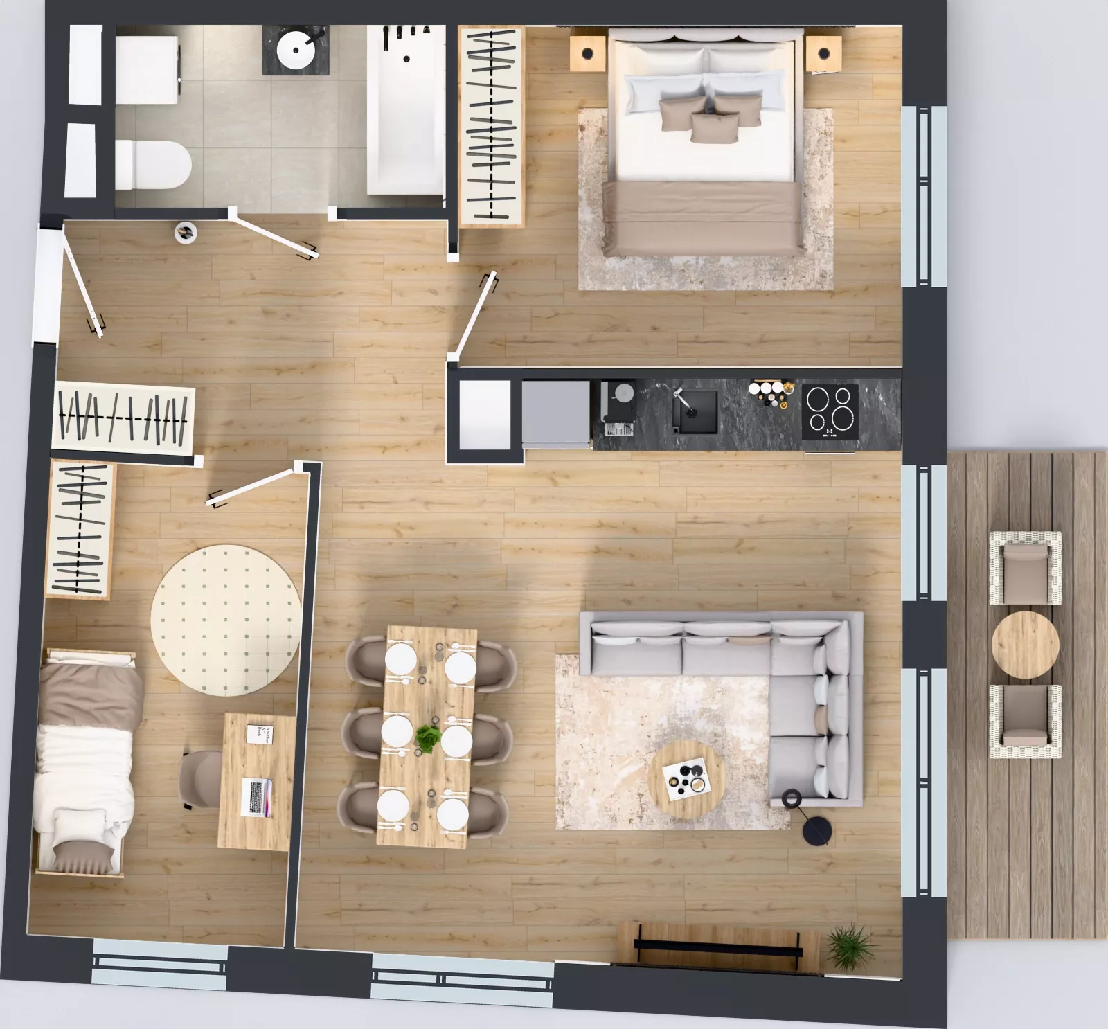 3 pokoje, mieszkanie 59,45 m², piętro 3, oferta nr A/92, Międzyleska 4, Wrocław, Tarnogaj, Krzyki, ul. Międzyleska